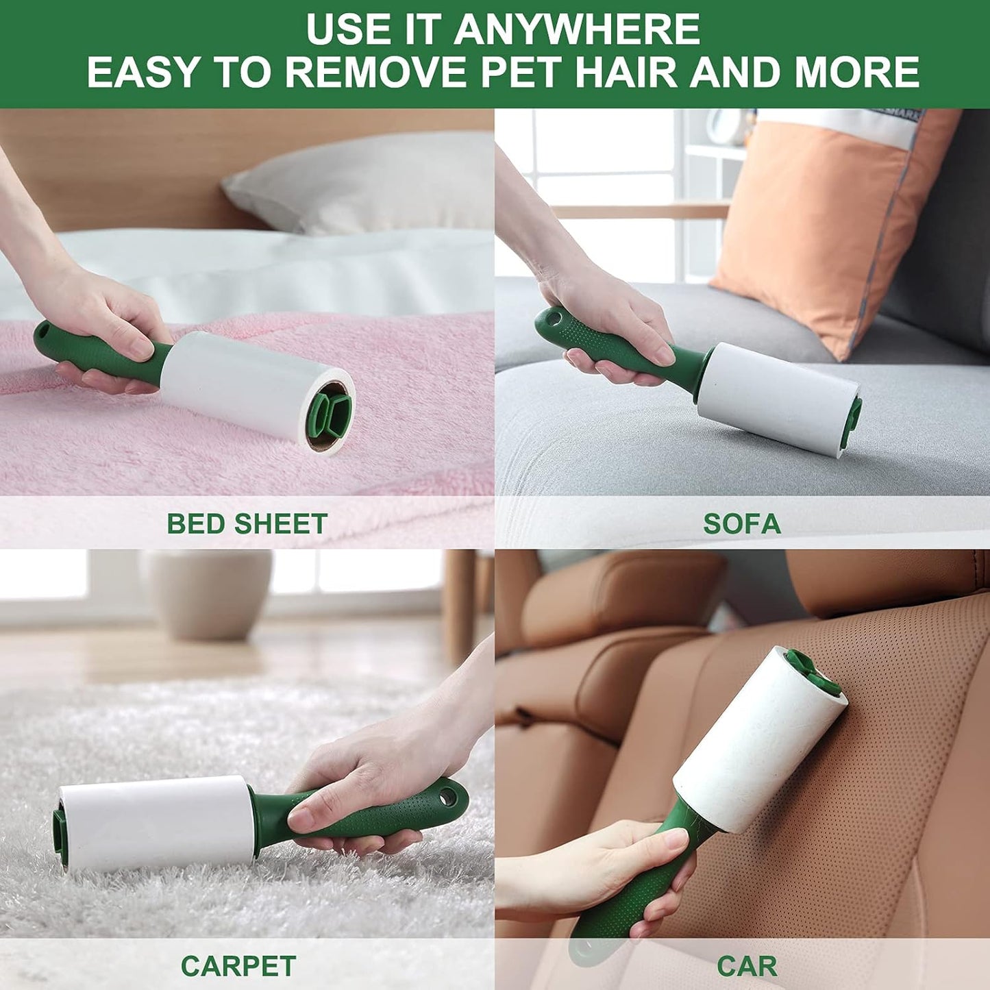 Fedicelly Extra Sticky Lint Rollers Pet Hair Remover for Laundry Clothes Furniture Carpet,Total 400