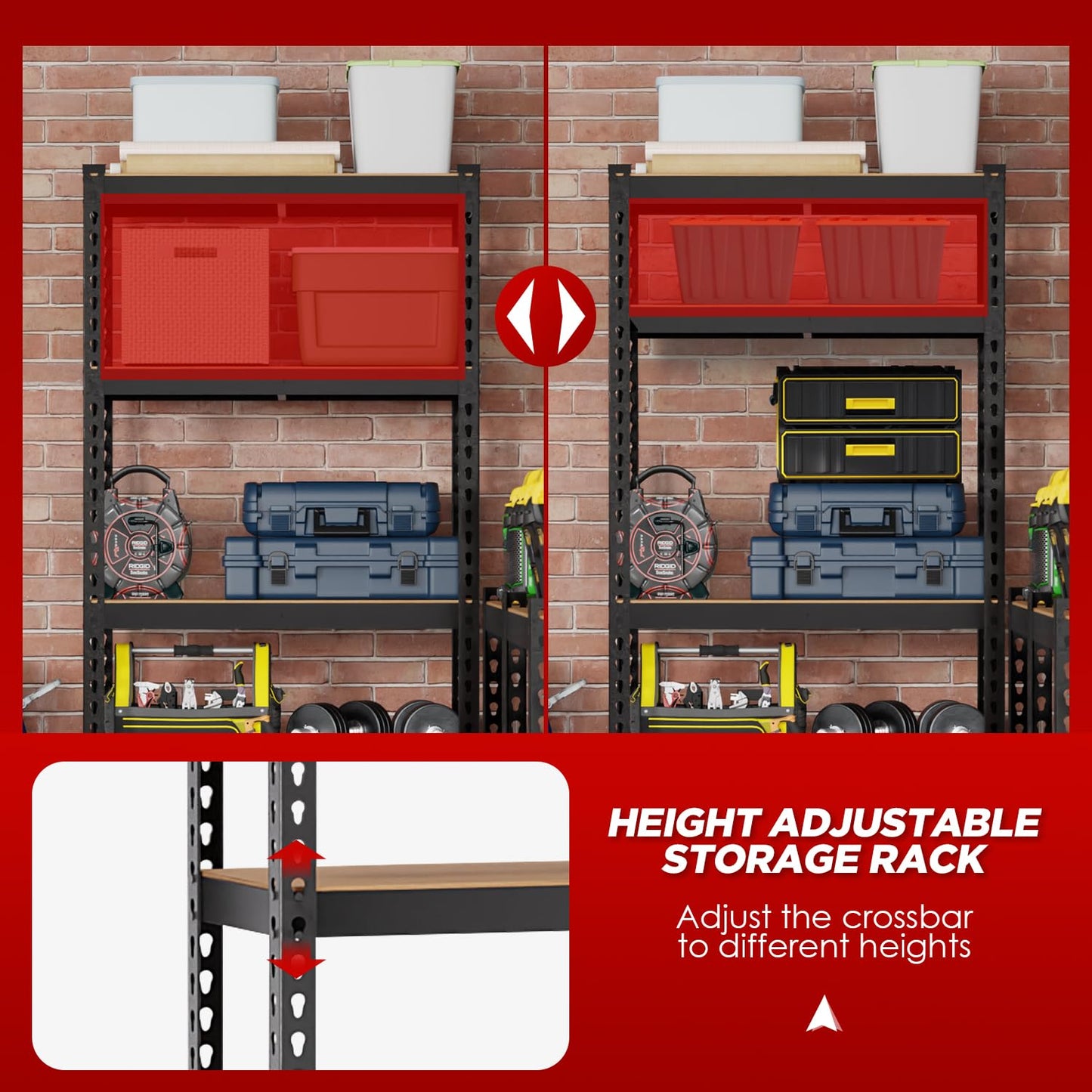 BestOffice 5 Tier Storage Shelves Adjustable Garage Shelves 15.7" D x 35.4" W x 72" H Heavy Duty