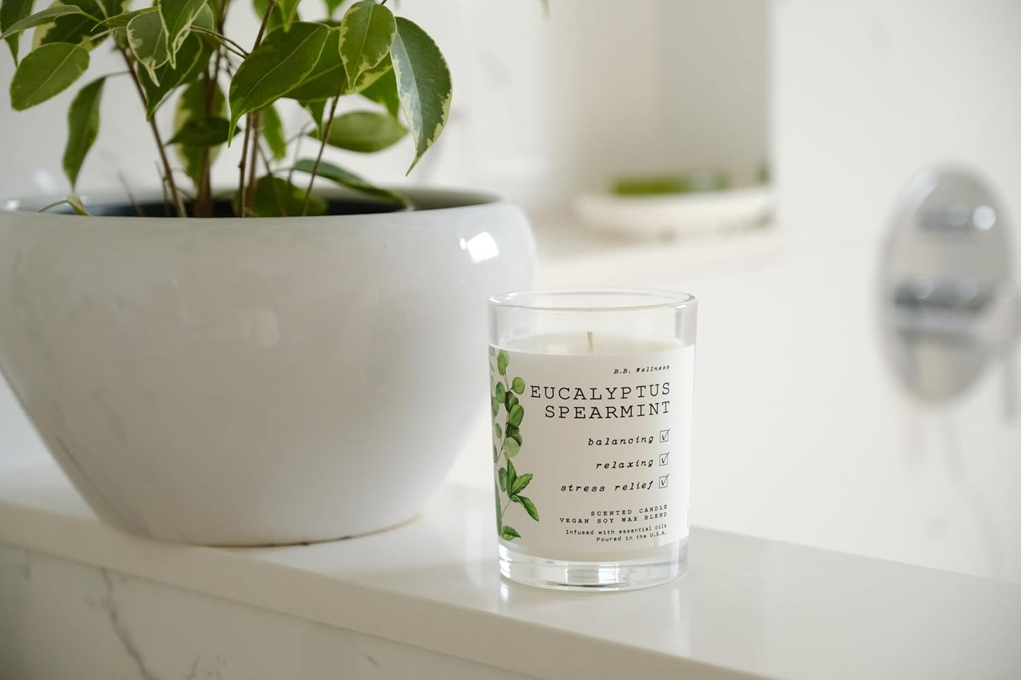 Leoben Co | B.B. Wellness | Hand Poured Soy Wax | Made in Small Batches | 40 Hours | 9 oz | Infused
