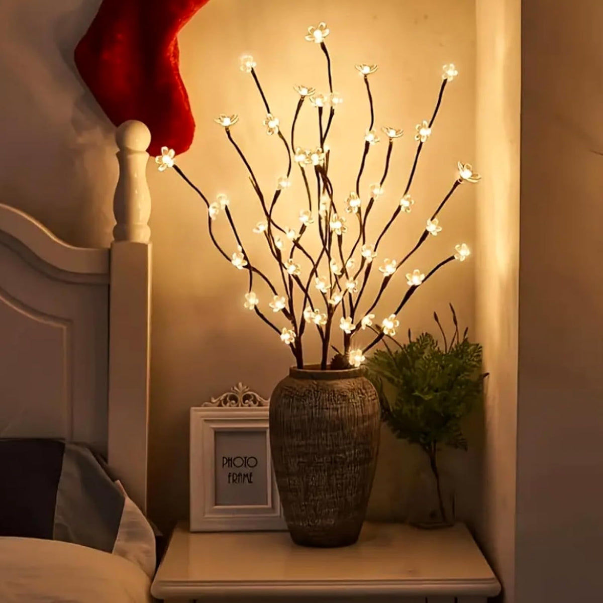 Battery Lighted Branches for Vase, 3 Pack 60 LED Fairy Artificial Cherry Blossom Flower Twig Stick