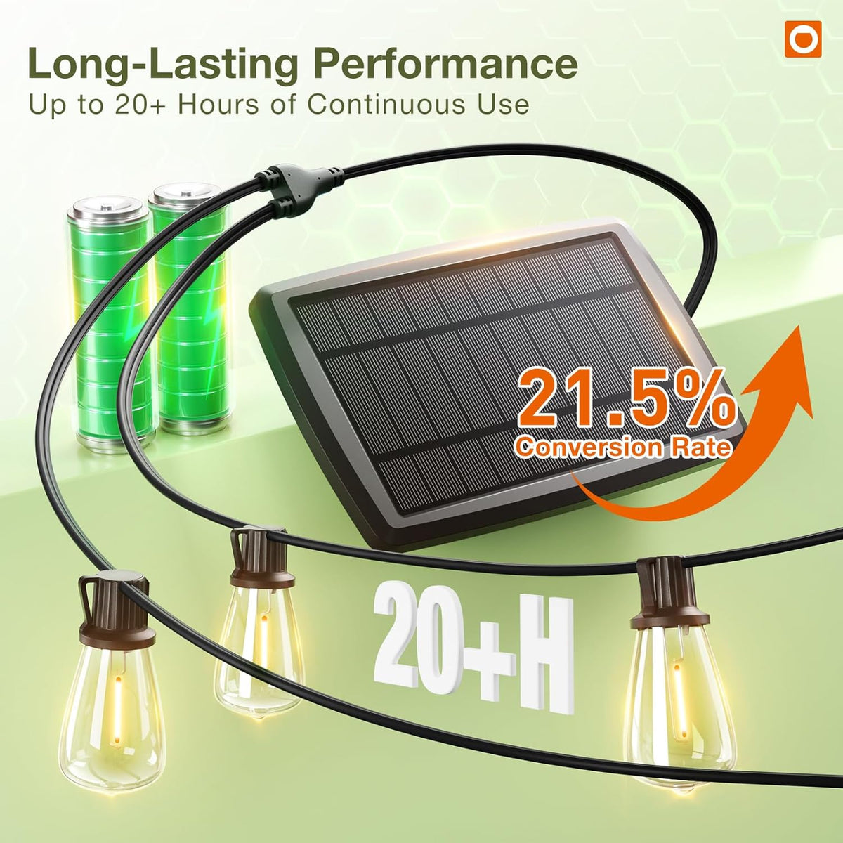 addlon 2 Pack*102FT(96+6) Solar String Lights Waterproof, Patio Lights Solar Powered with Remote &