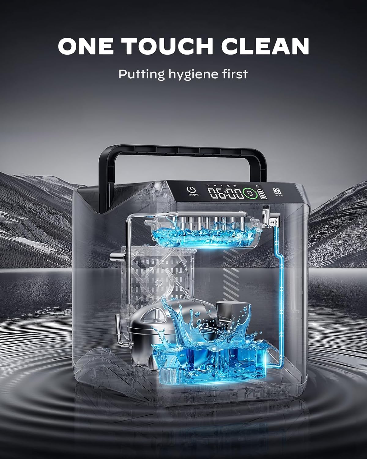 Silonn Battery-Powered Ice Maker with 4-Power, RV Ice Maker Countertop 12V/24V Car Charger 100-240V