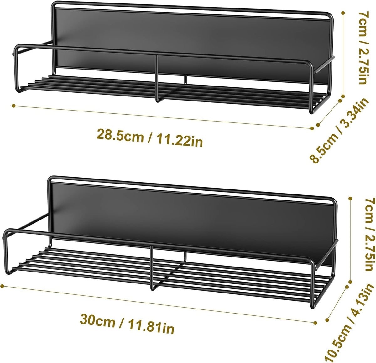 2 Pack Magnetic Spice Rack Organizer, Space Saver for Refrigerator and Microwave Oven, Magnetical