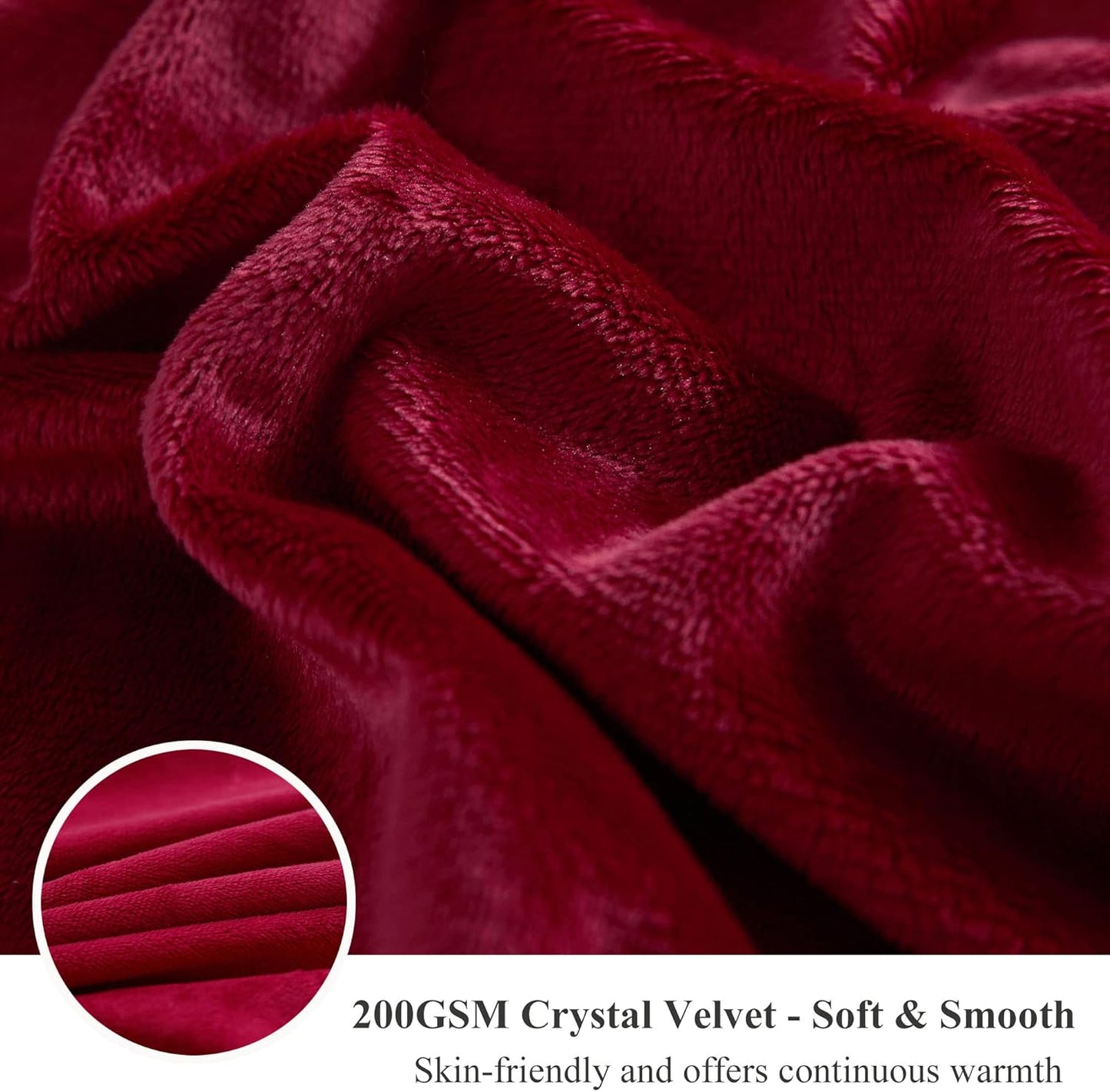 XeGe Luxury Faux Fur Throw, Red Soft 50x60 Fluffy Blanket, Shaggy Plush Decorative Couch Blanket