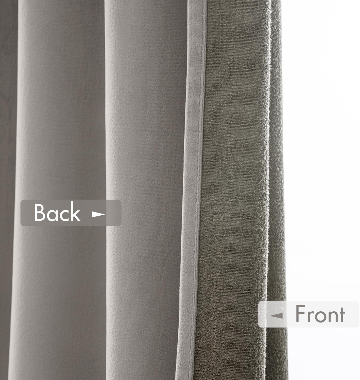 MIULEE Silver Velvet Curtains Thermal Insulated Blackout Curtain Drapes for Bedroom Living Room