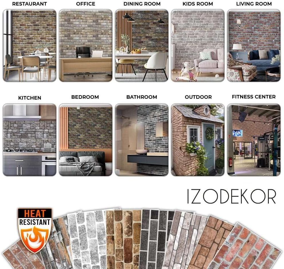 IZODEKOR 3D Wood Effect Wall Panels - Faux Wood Paneling for Living Room, Kitchen, Bathroom and