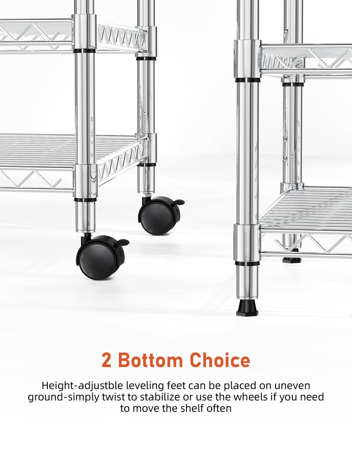 Simple Deluxe 3-Tier Storage Shelves, 750 Lbs Loading Capacity, 24.02" W x 13.78" D x 29.92" H