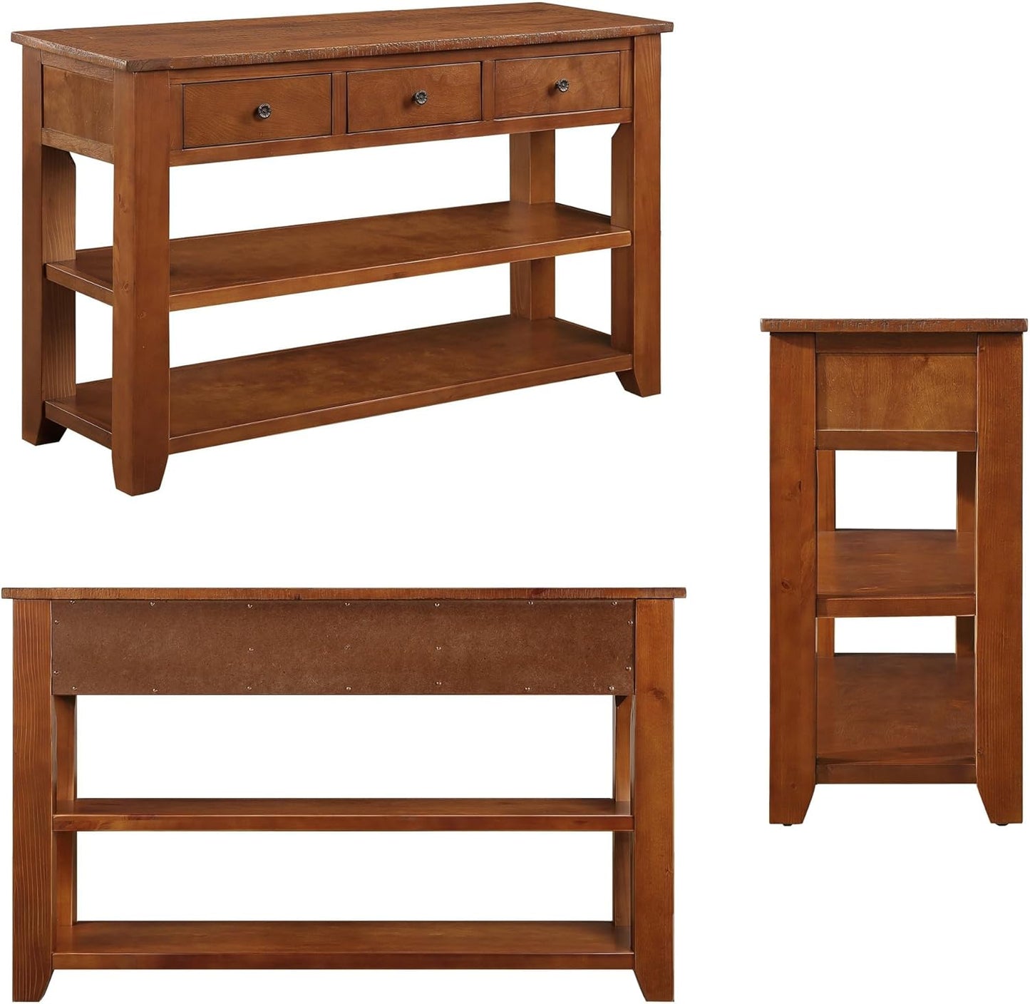 Farmhouse Wood Entry Console Table 48-Inch Modern Sofa Entryway Table with Drawers and Storage