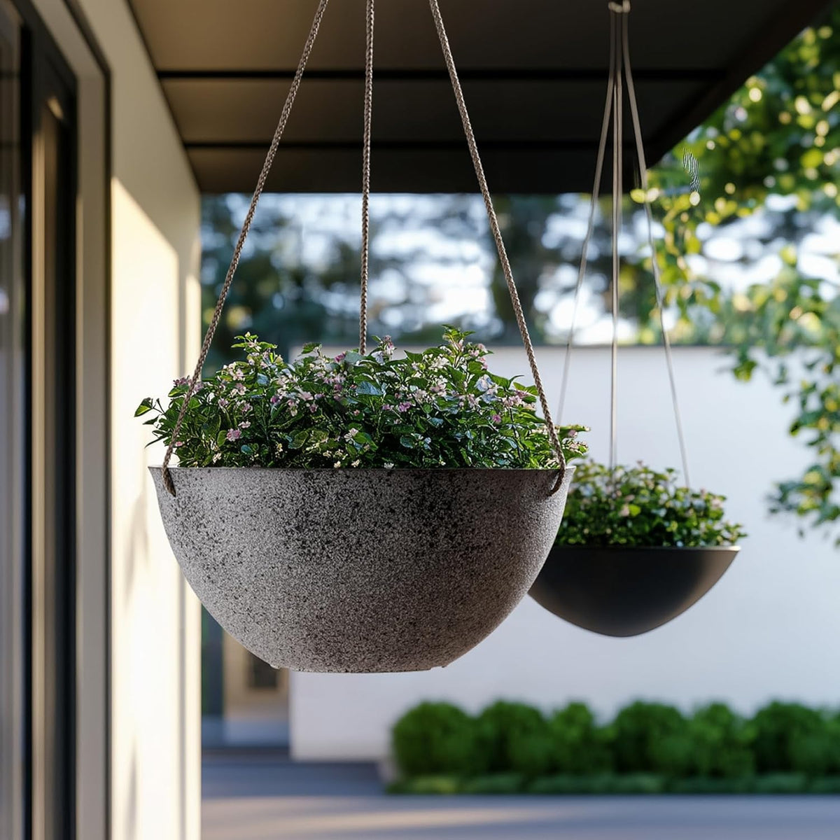 LA JOLIE MUSE Large Hanging Planters for Outdoor Plants - 13 Inch Hanging Flower Pots with Drainage