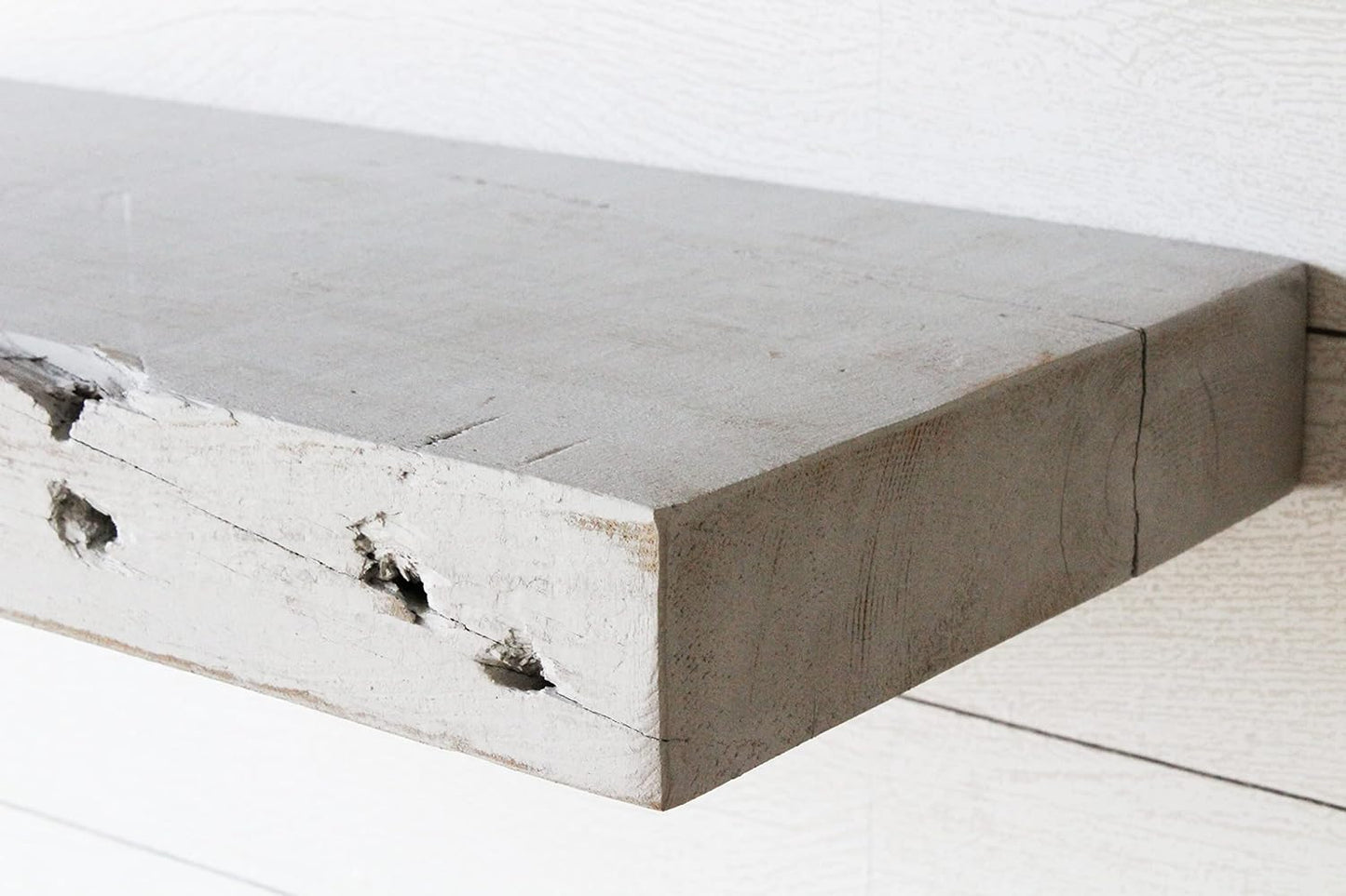 Urban Legacy Reclaimed Barn Joist Deep Floating Shelves | Deep Shelves with Low Profile Shelf