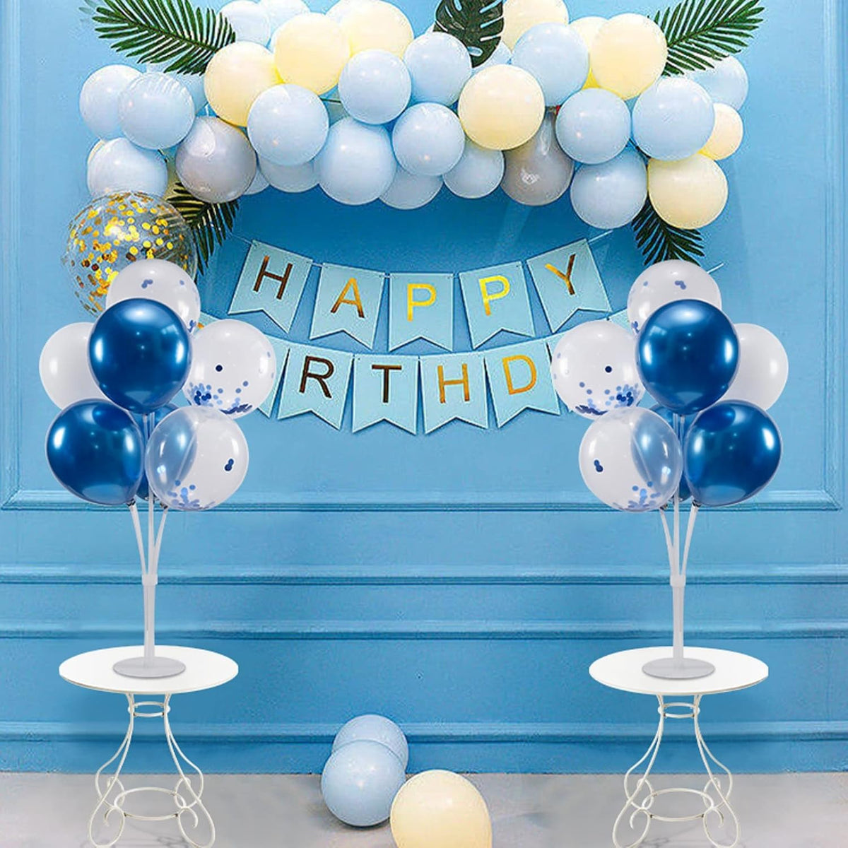 Blue Balloon Stand Centerpiece Table Decorations for Men's Birthday Father's Day Retirement