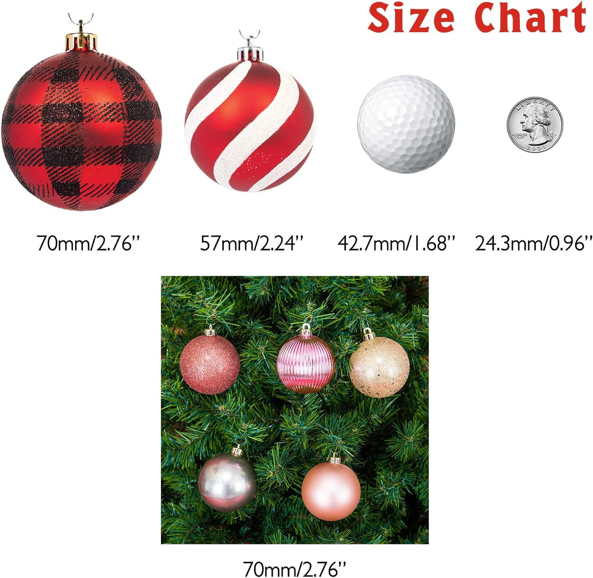 Every Day is Christmas Ornaments, Shatterproof Christmas Tree Ornament Set, Christmas Balls
