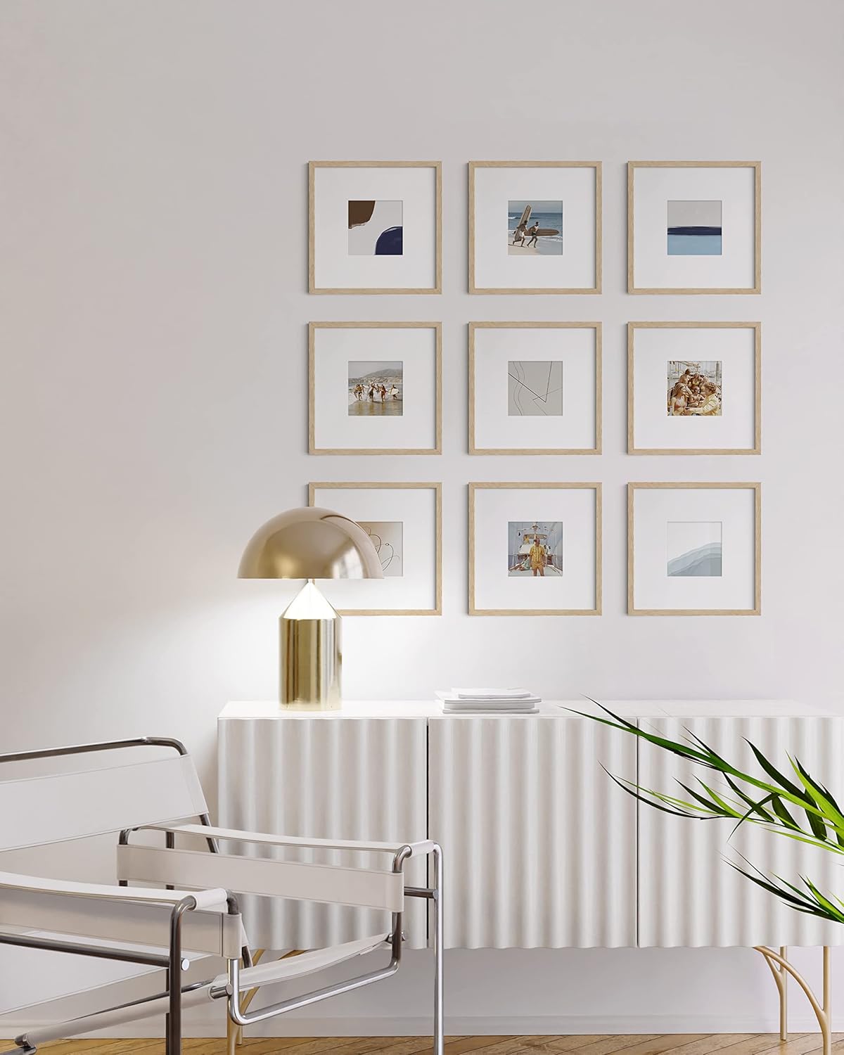 HAUS AND HUES Oak 10x10 Square Picture Frames, Set of 25, Beige, Wall-Mountable, Modern Gallery