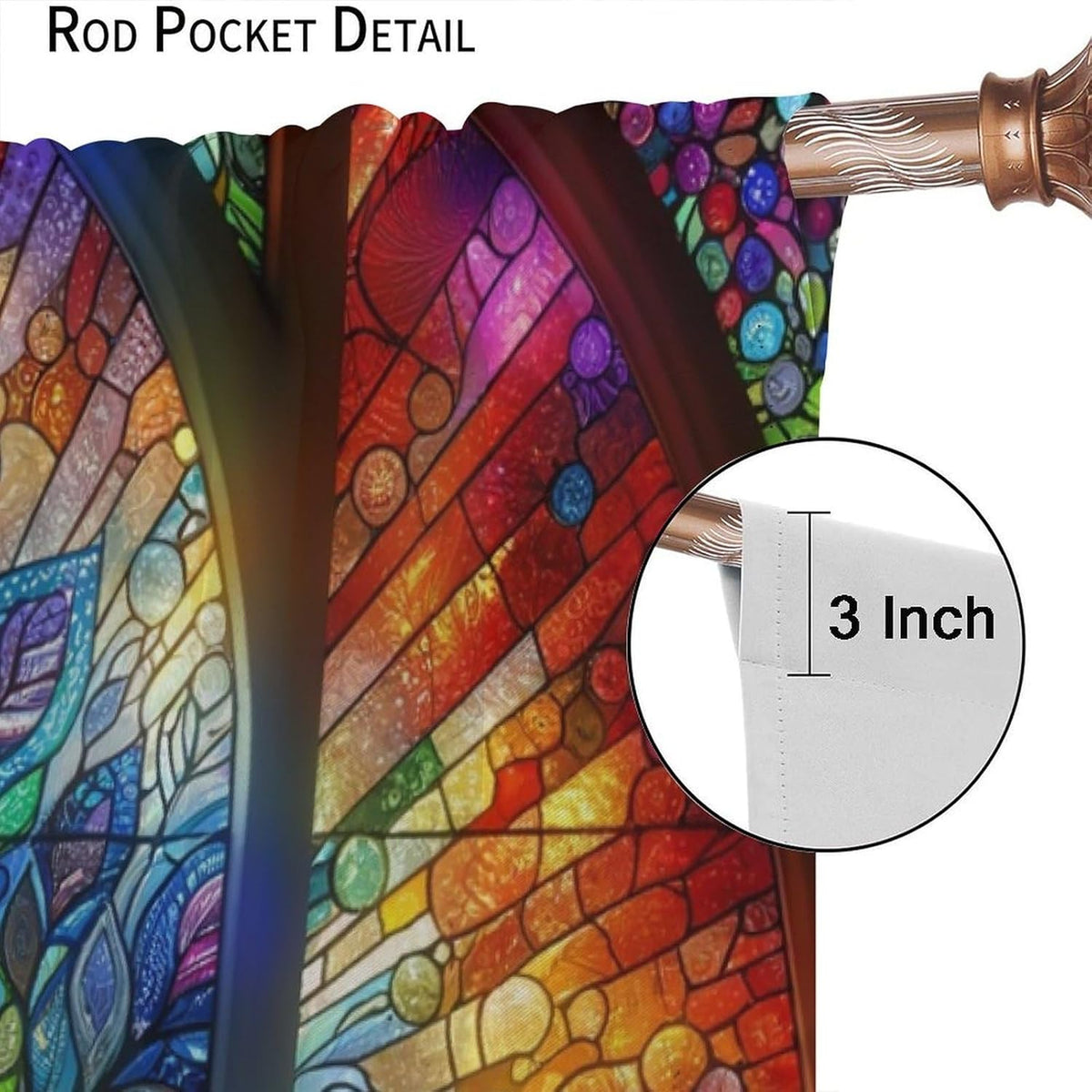 Stained Glass Curtains,Tree of Life Colorful Abstract Art Home Decor Drapes for Bedroom Living Room