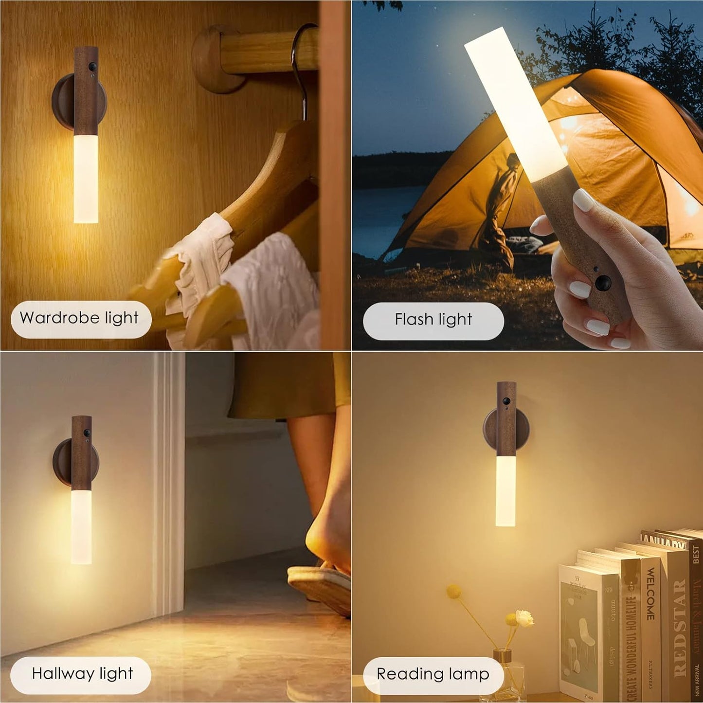 Montford Battery Operated Wall Sconces, Motion Sensor Night Light Magnetic Wall Light Rechargeable