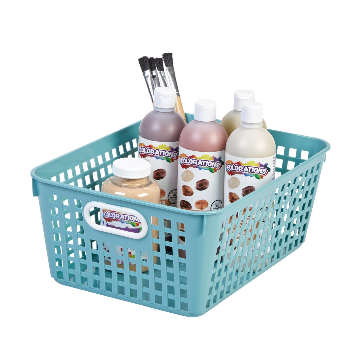 Really Good Stuff Large Plastic Book Baskets, 13.25" by 10" by 5.5"-12-Pack