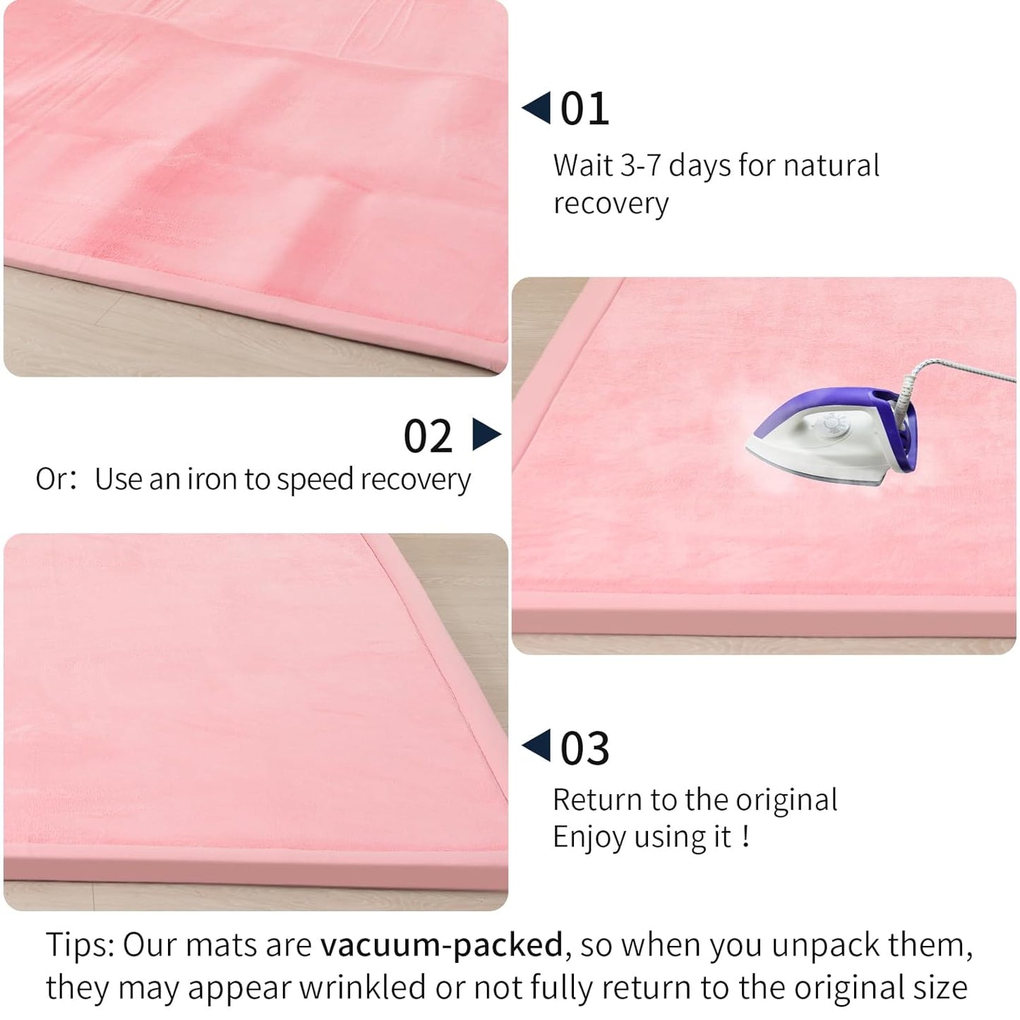 ACOMOPACK Baby Play Mat for Floor 1.3" Thick Memory Foam Play Mat 59"×71" Tummy Time Crawling with