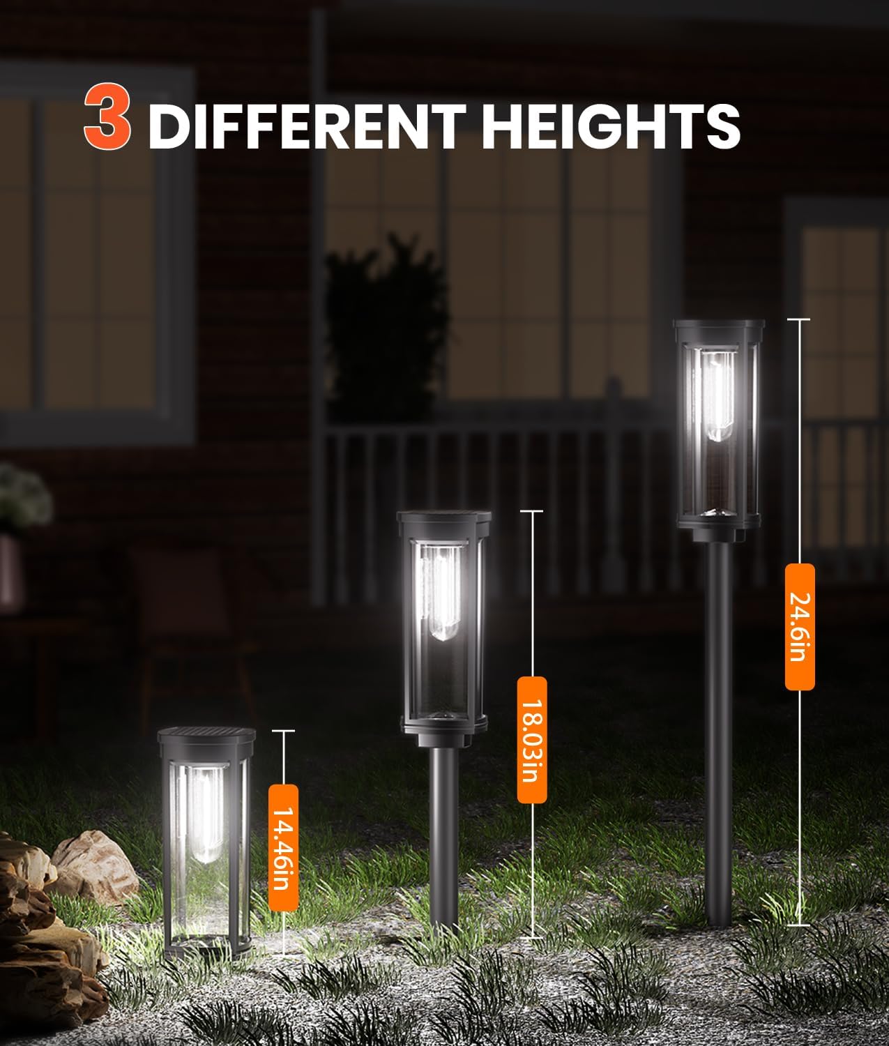 4 Pack Solar Pathway Lights Outdoor, Modern Super Brightness LED Path IP65 Waterproof Garden Lights