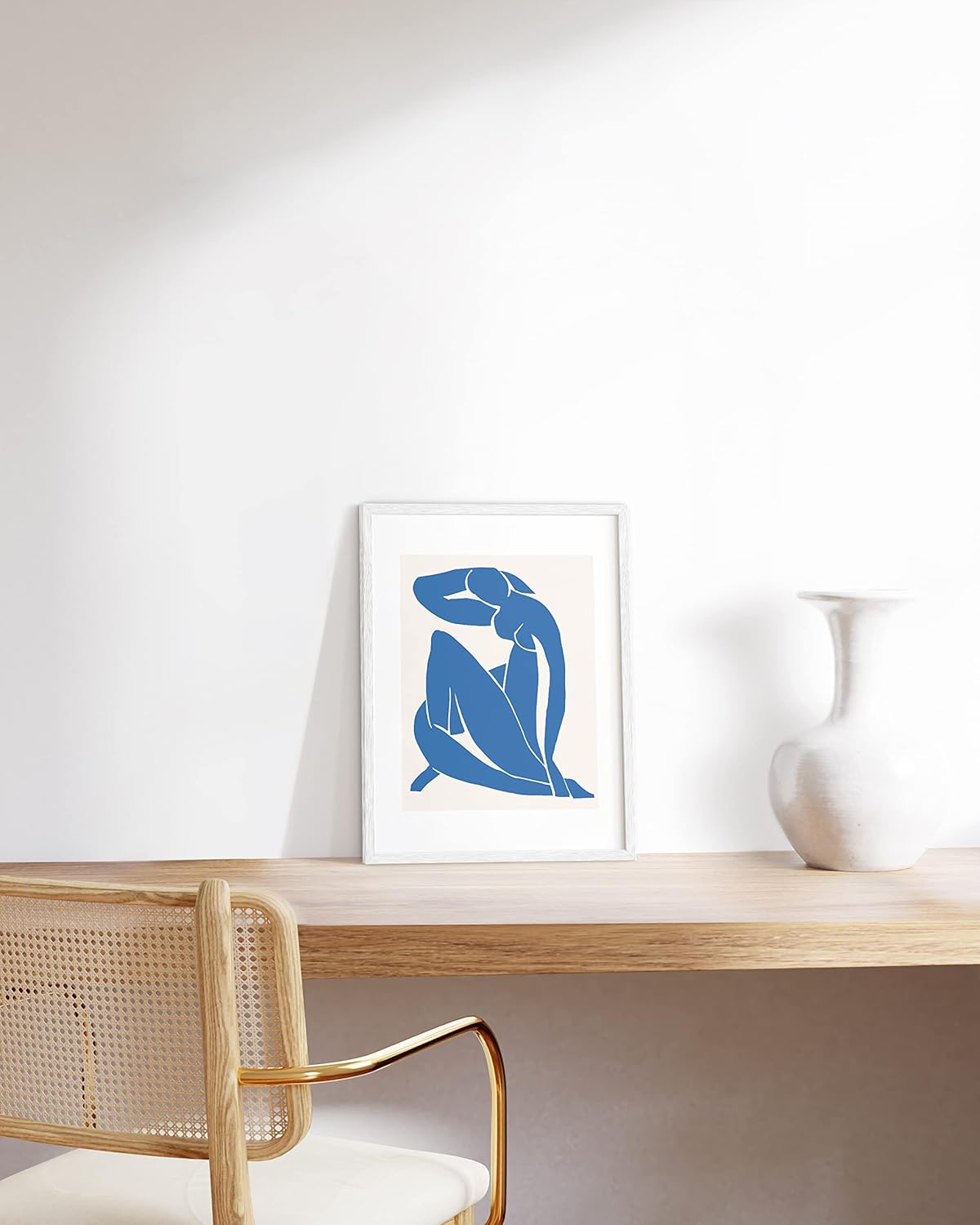 HAUS AND HUES White Oak Wood 11x14 Picture Frame - Modern Wood Wall Art Display - Lightweight White