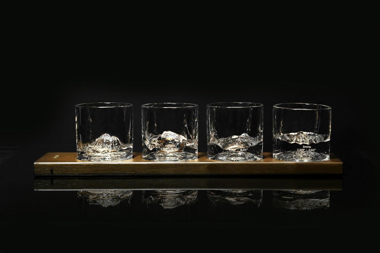 American Peaks Heavy Crystal Whiskey Glasses Gift Set of 4, Thick Freezable Bourbon Glass 1lb Each
