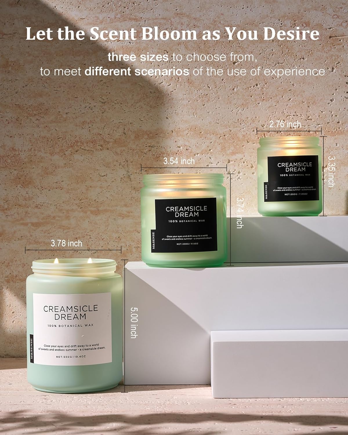 M&SENSE Orange Creamsicle Scented Candle, 19.4oz 110 Hours Slow Burning Non Toxic Natural Soy Wax 2