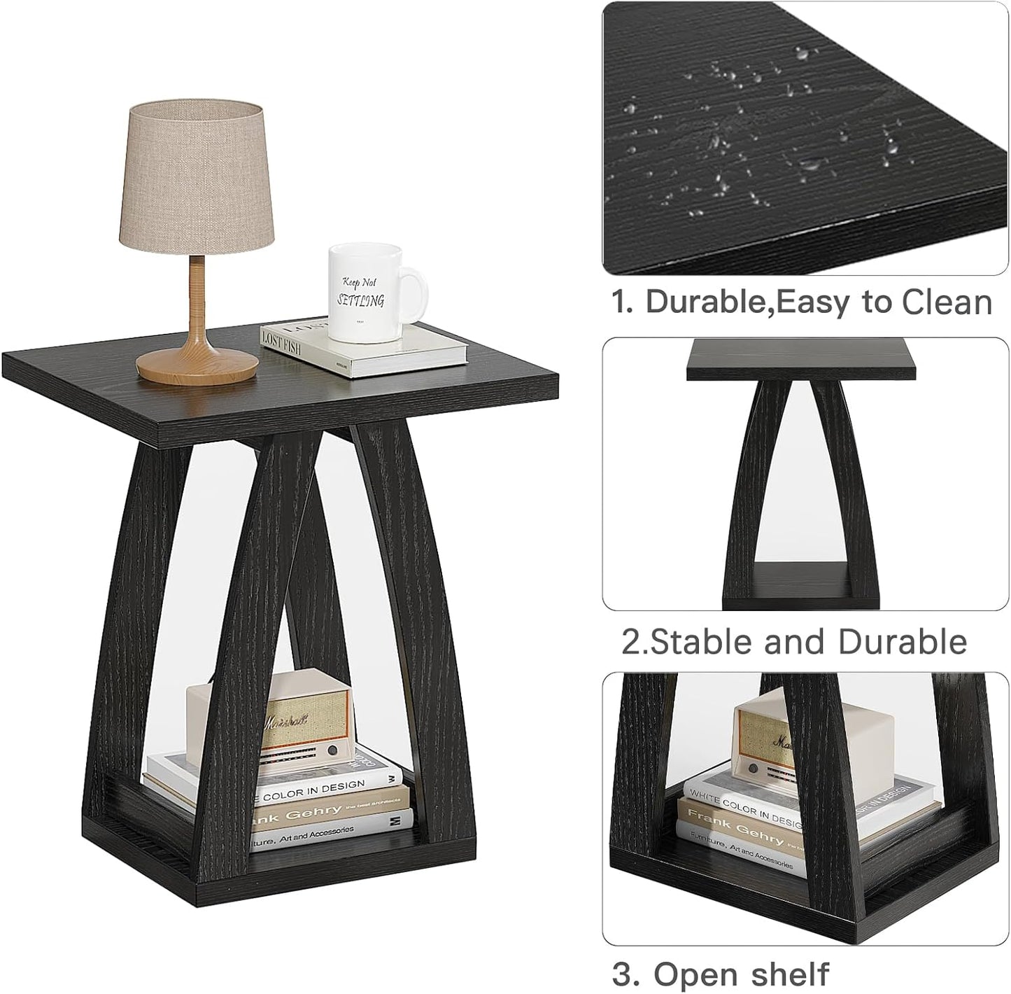 End Tables Living Room, Side Table Beside Sofa, Nightstand for Bedroom, Couch Side Table with