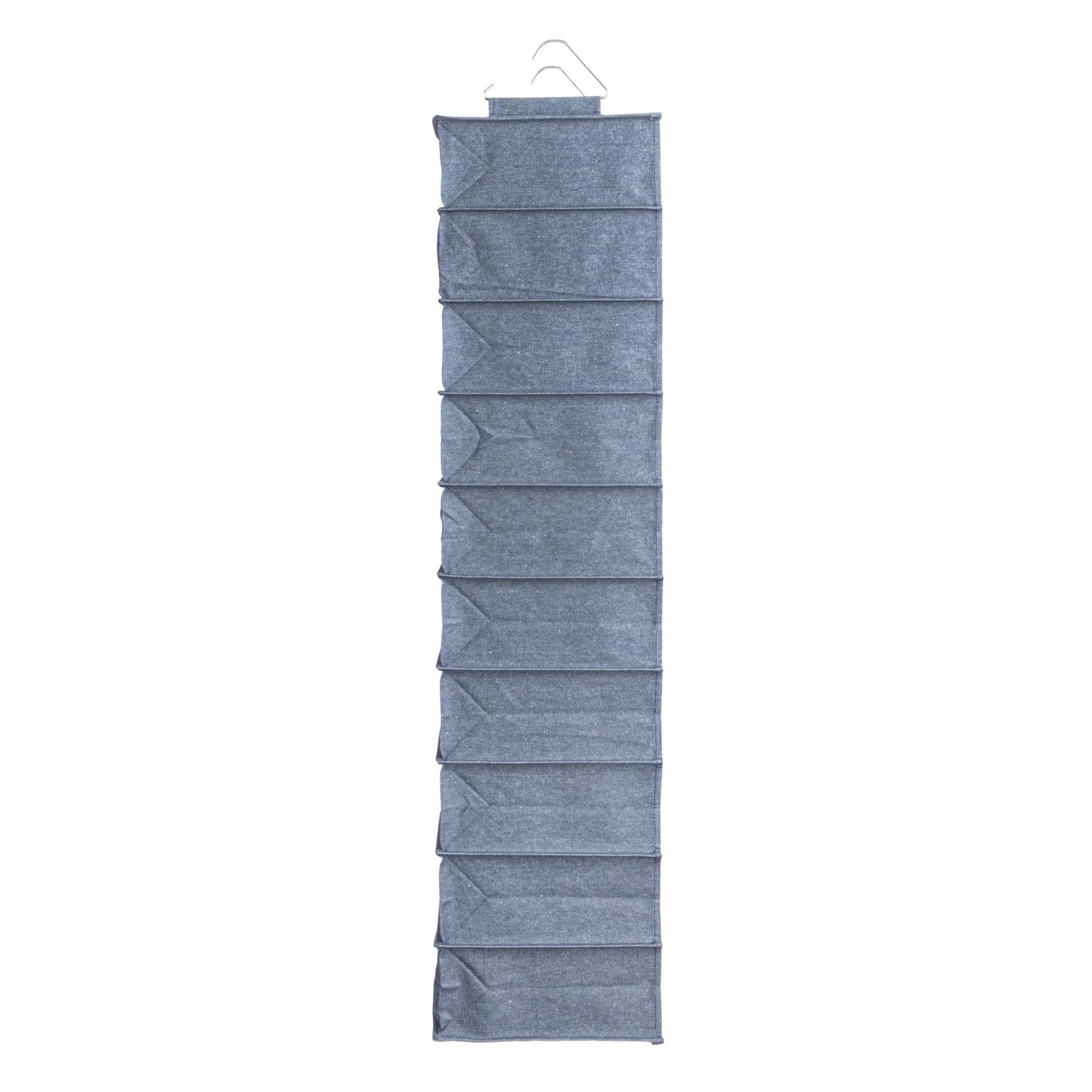 Household Essentials Hanging Narrow Cotton Blend and Plastic Closet Organizer with 10 Storage