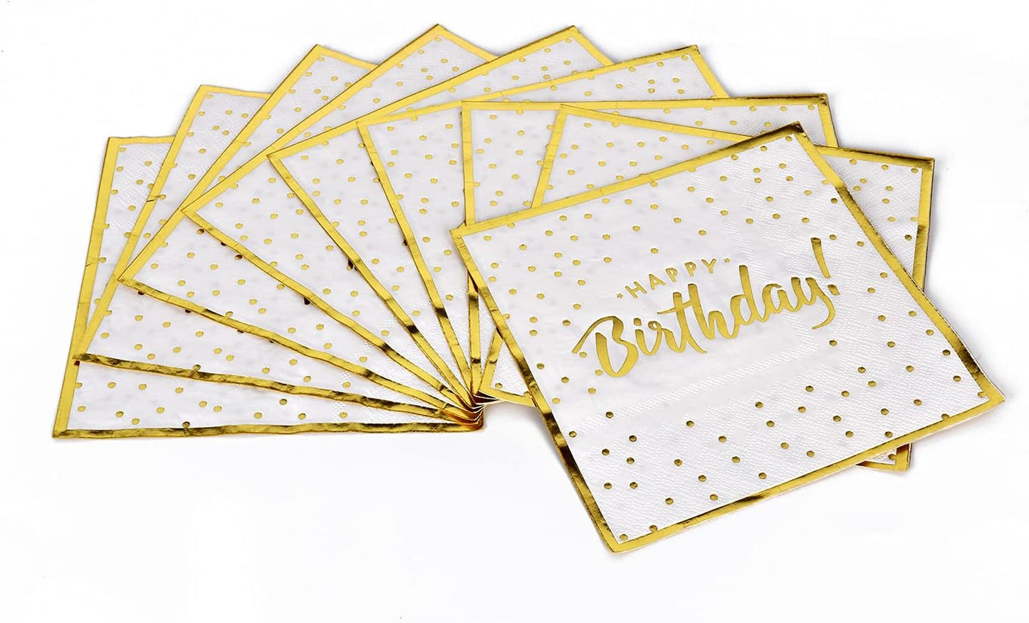 Gatherfun Birthday Party Supplies Napkins Disposable Paper Napkins with Gold Stamping for Adults