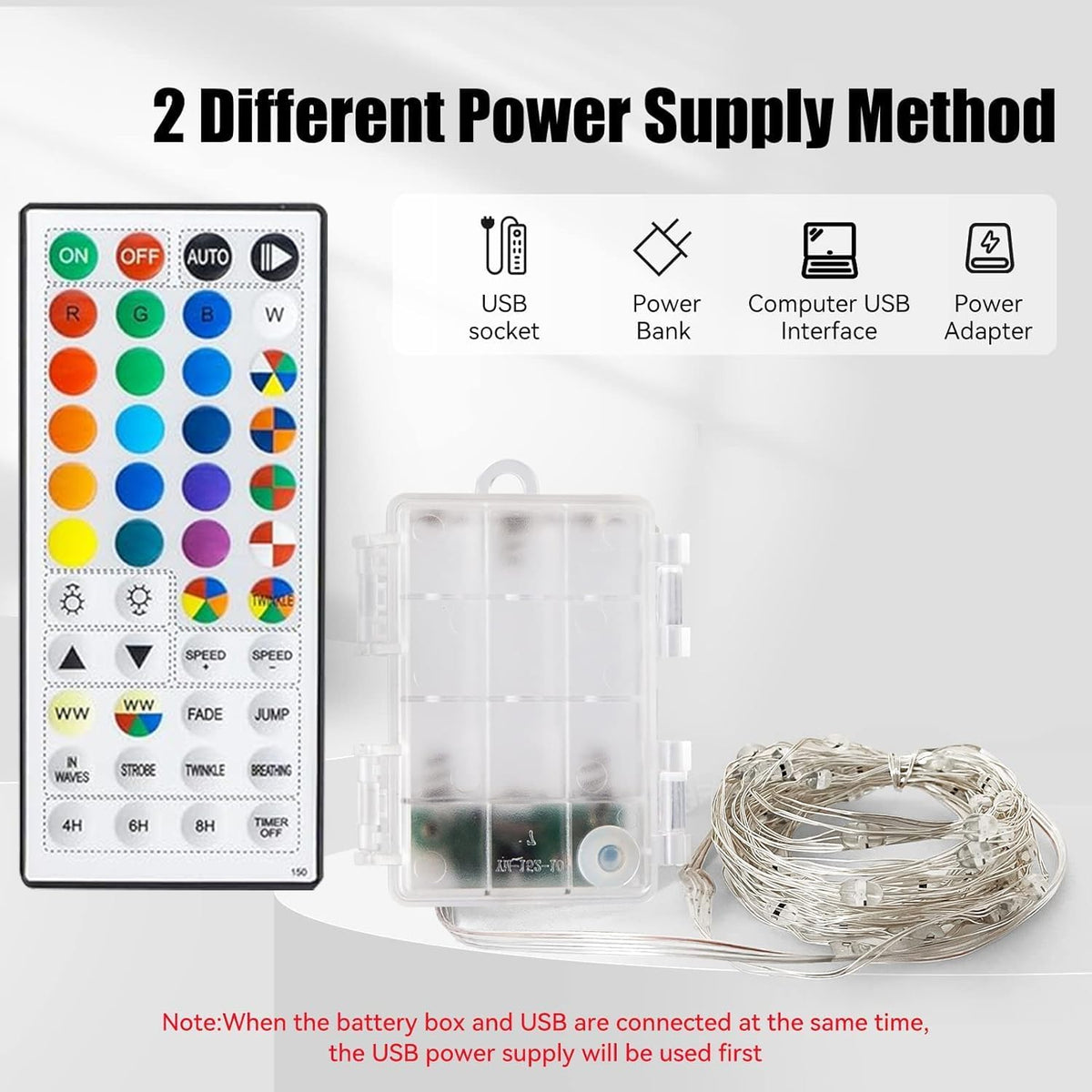 Dazzle Bright Color Changing Fairy Lights Battery Operated, 2 Pack Total 40FT 120LED Silver Copper