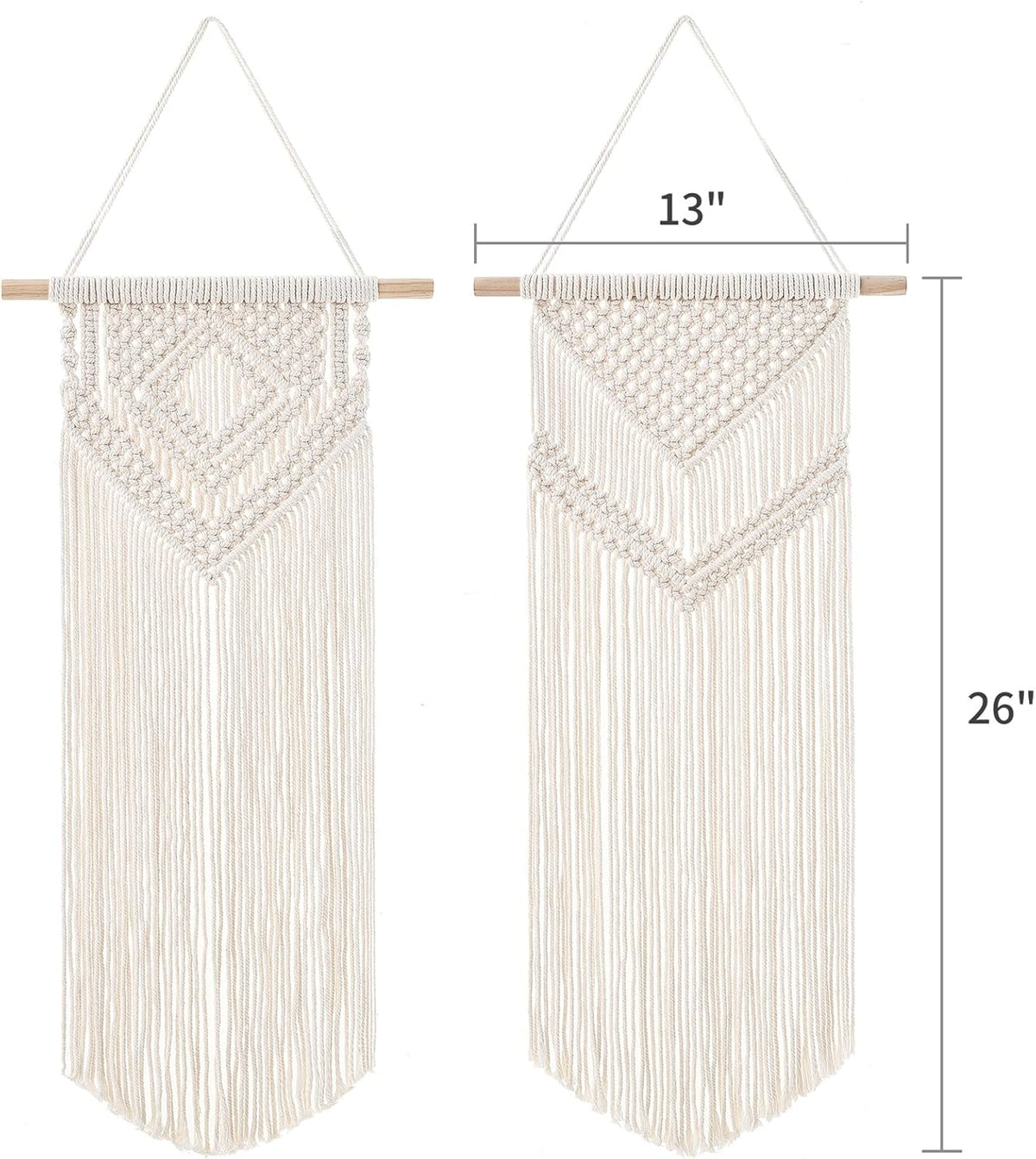 Dahey 2 Pcs Macrame Wall Hanging Woven Tapestry Wall Art Decor - Beautiful for Boho Home Decor