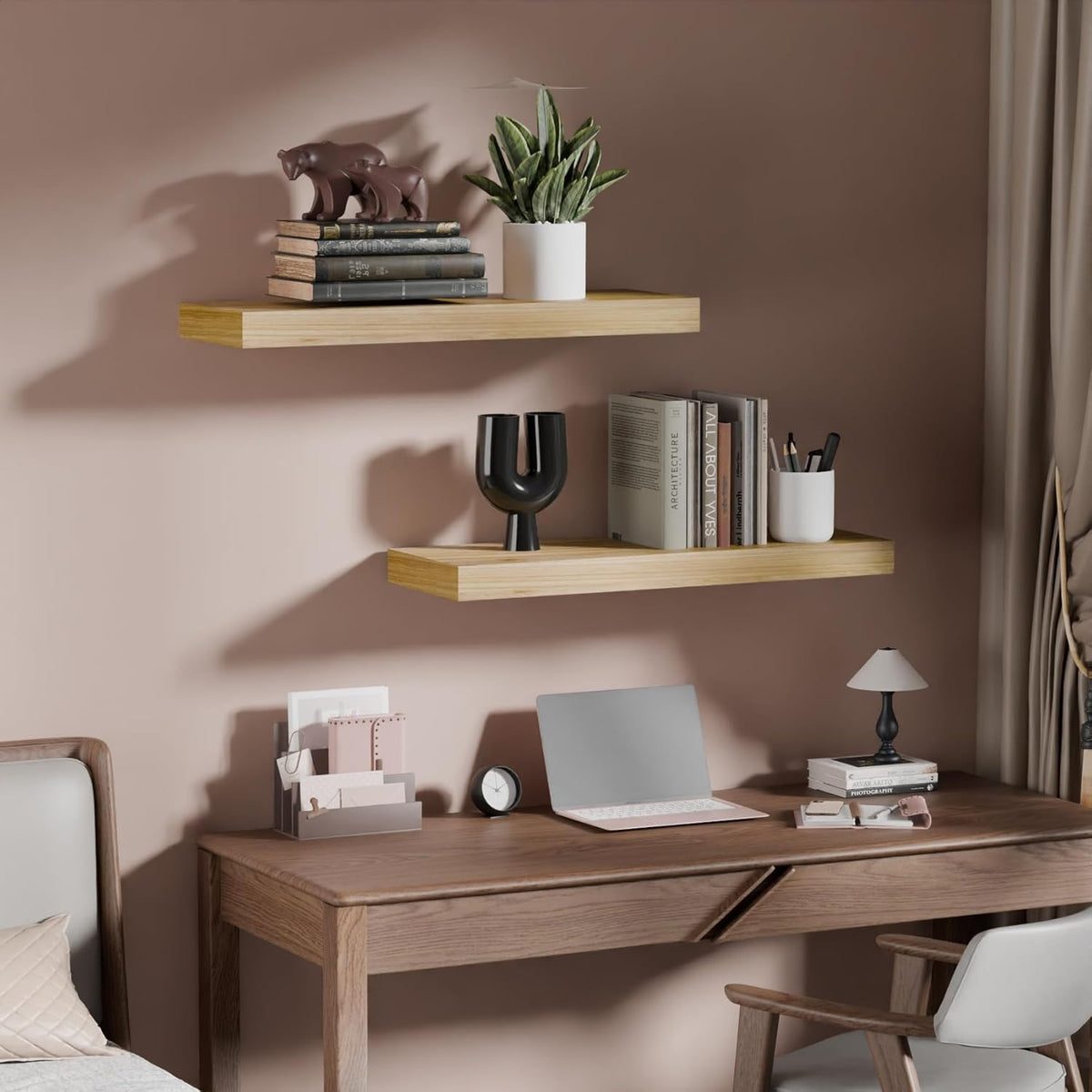 IAE Floating Wall Shelves 16 inch,Bathroom Shelves Wall Mounted,Invisible Shelves Floating Kitchen