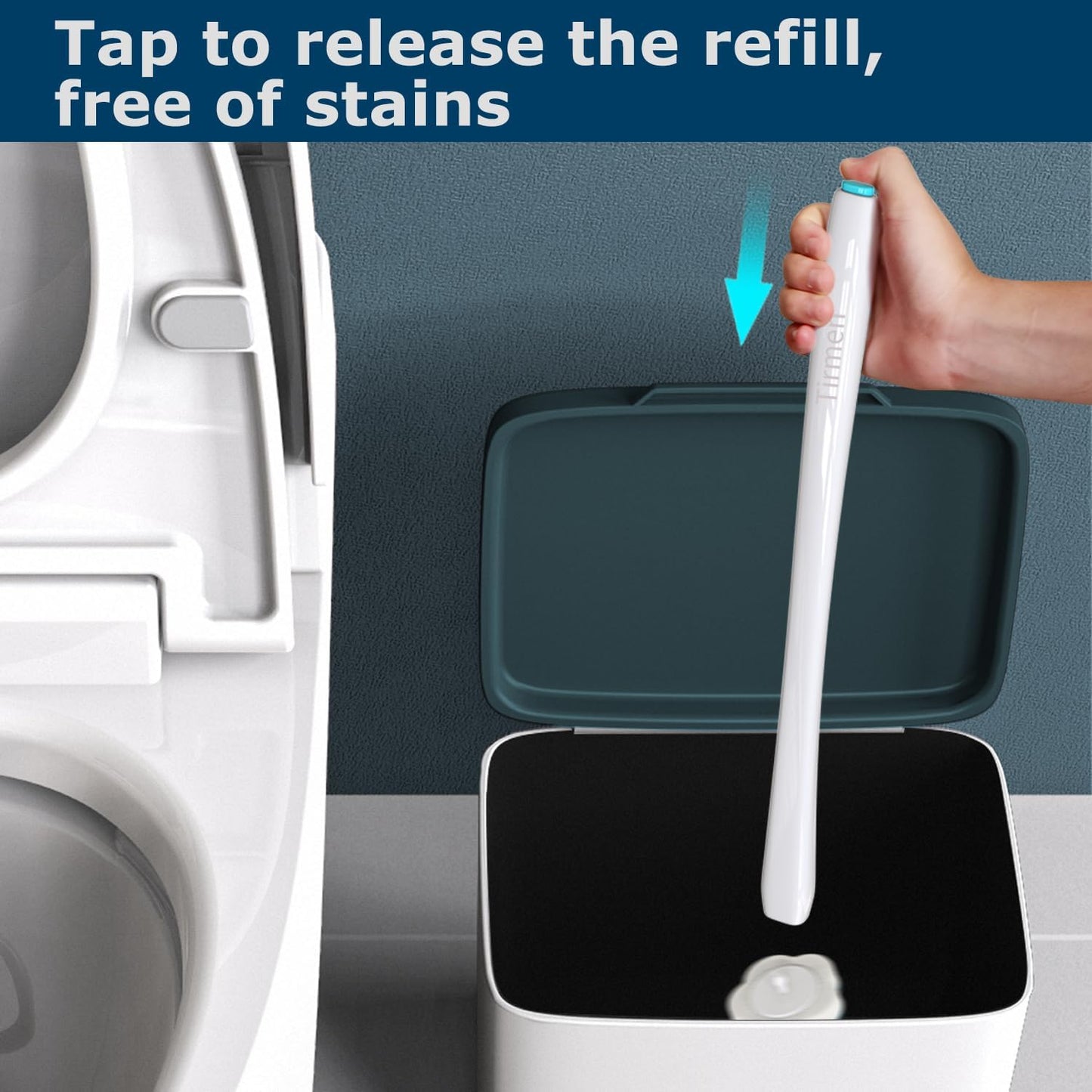Disposable Toilet Brush: Toilet Bowl Brush and Holder Set with 40 Wand Refills, Upgraded Handle, 2X