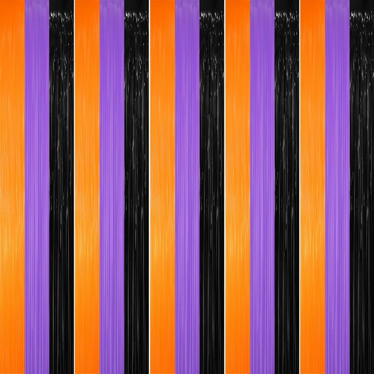 GOER 3.2 ft x 8.2 ft Metallic Tinsel Foil Fringe Party Backdrop for Halloween Birthday Graduation