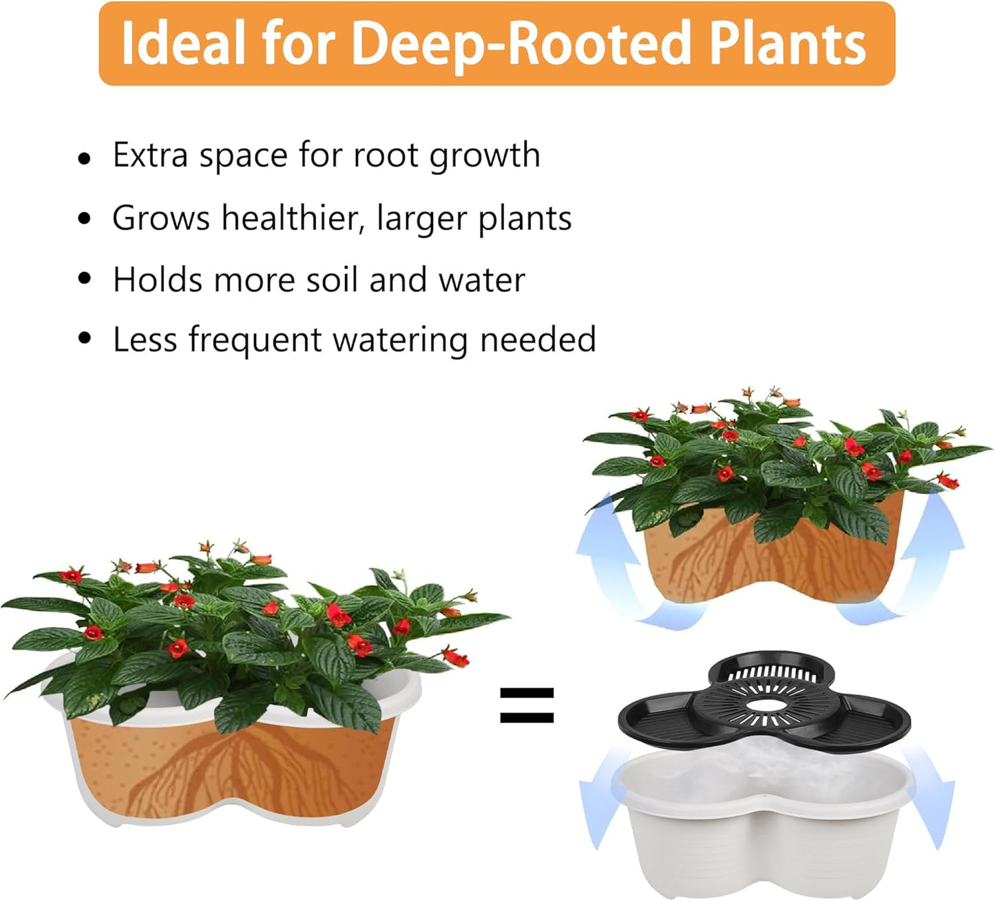 VECELO 5 Tier Vertical Garden Planter, Self Watering Stackable Planters with Wheels for
