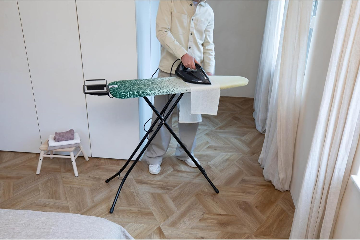 Brabantia Size A Compact Small Ironing Board (43x12 in) 7 Height Options, Adjustable Steam Iron