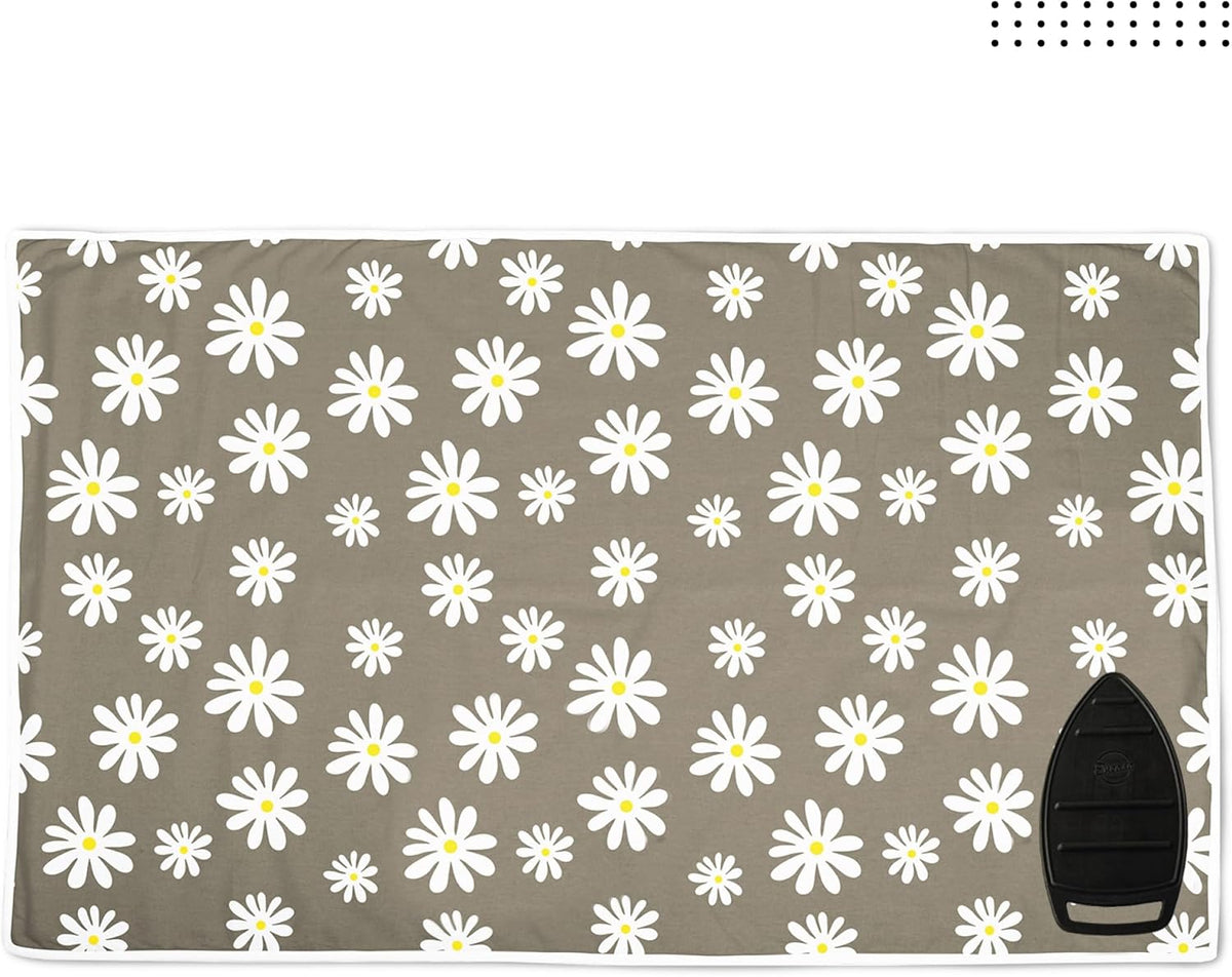 Encasa XO Ironing Mat/Pad (Large 48"x28") with 3mm Padding & Silicone Iron Rest for Steam Pressing