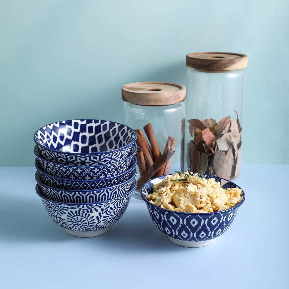 Selamica Porcelain 11oz Ice Cream Bowls Set of 6, Small Bowls, Ceramic bowls for Dessert, Ice