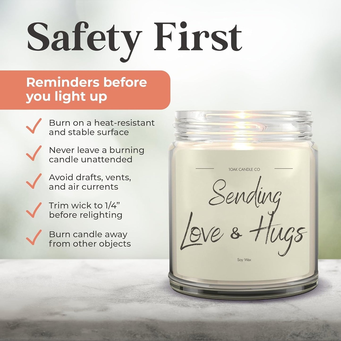 1OAK Vanilla Soy Candles - Big Hug Candle - Grief Gifts - Thinking of You Gifts for Women