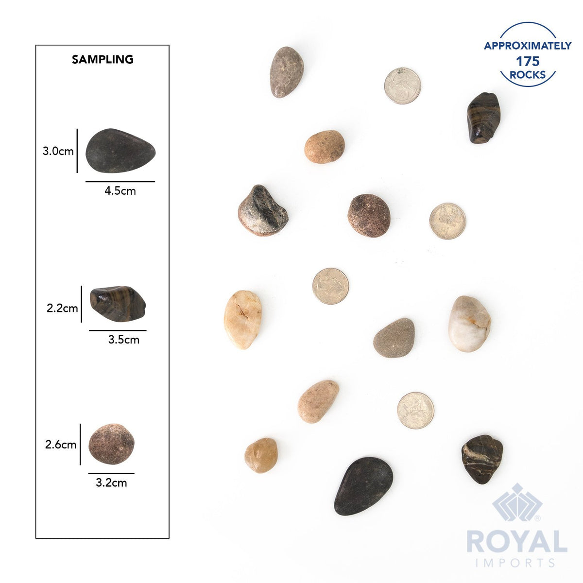 Royal Imports 5LBS River Rocks Decorative Ornamental Pebbles, Garden Landscaping Stones, Gravel