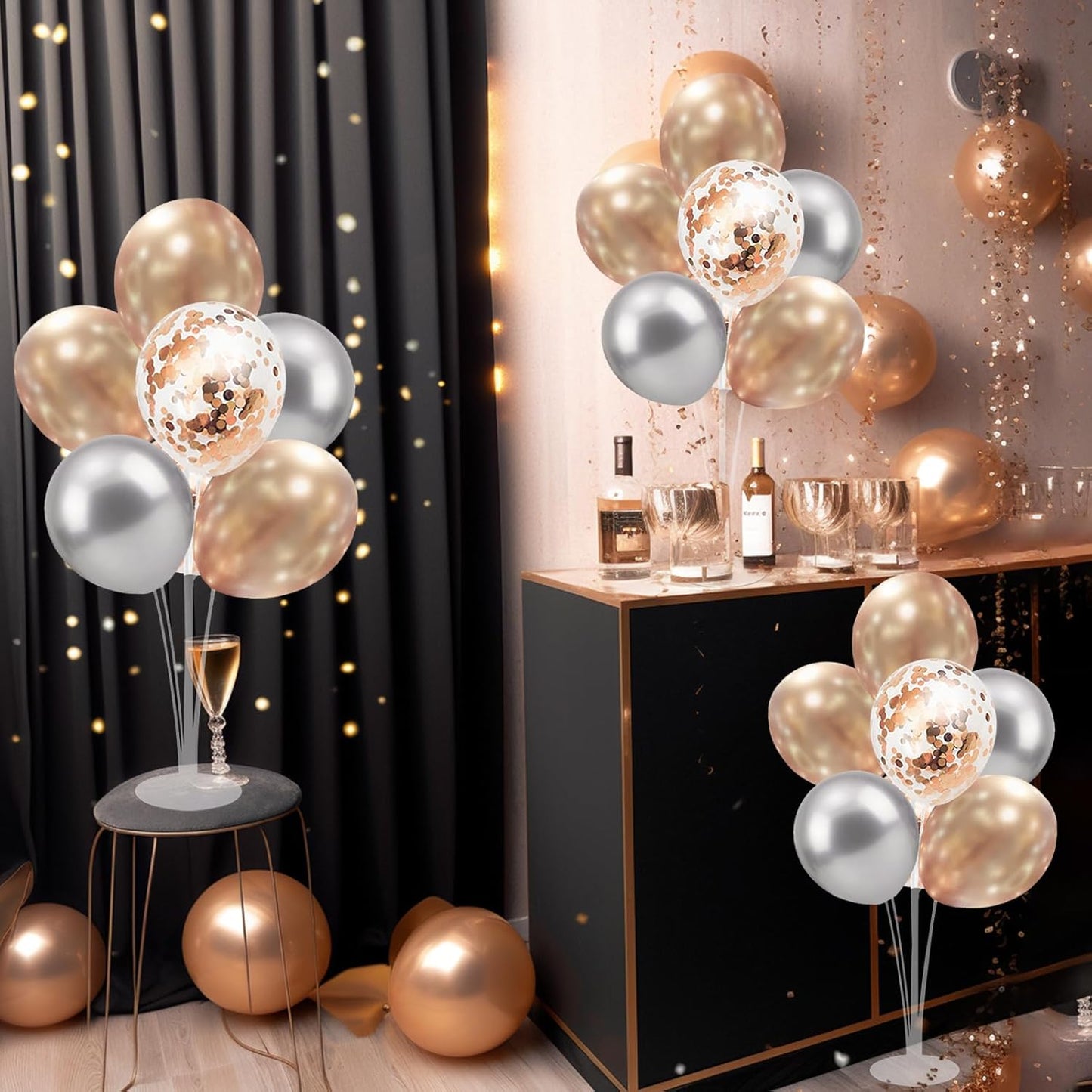 Champagne Balloon Stand Centerpiece Table Decorations for Women's Birthday Bridal Shower Wedding