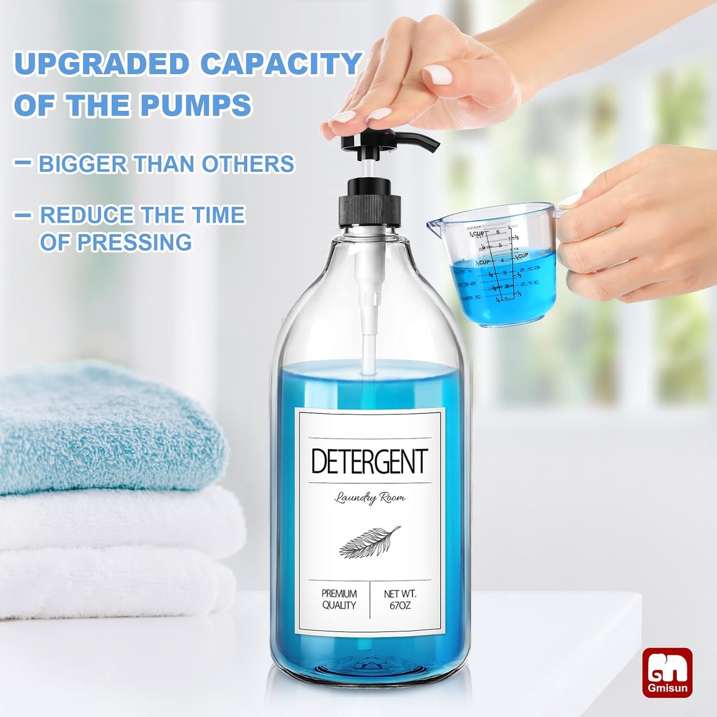 GMISUN Laundry Detergent Soap Dispenser, Liquid Laundry Detergent Dispenser, Container for