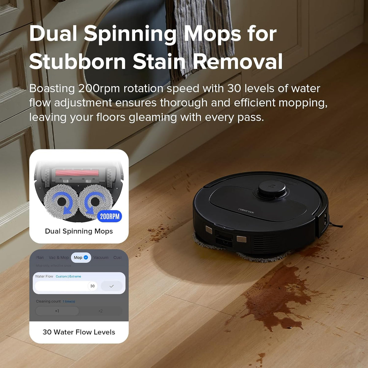 roborock Qrevo S Robot Vacuum and Mop, Self-Drying, Auto Mop Washing, 7000Pa Suction, Self-Emptying