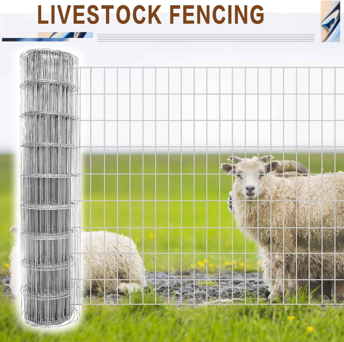 Tongmo 4 ft x 100 ft Galvanized Welded Wire Fence, 16GA Garden Chicken Wire Fence Roll, Mesh Size