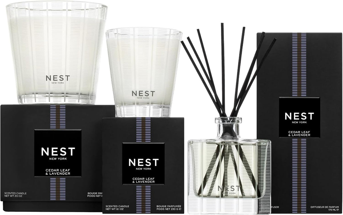 NEST New York Scented Classic Candle, Cedar Leaf & Lavender - 8.1 oz - Up to 60-Hour Burn Time