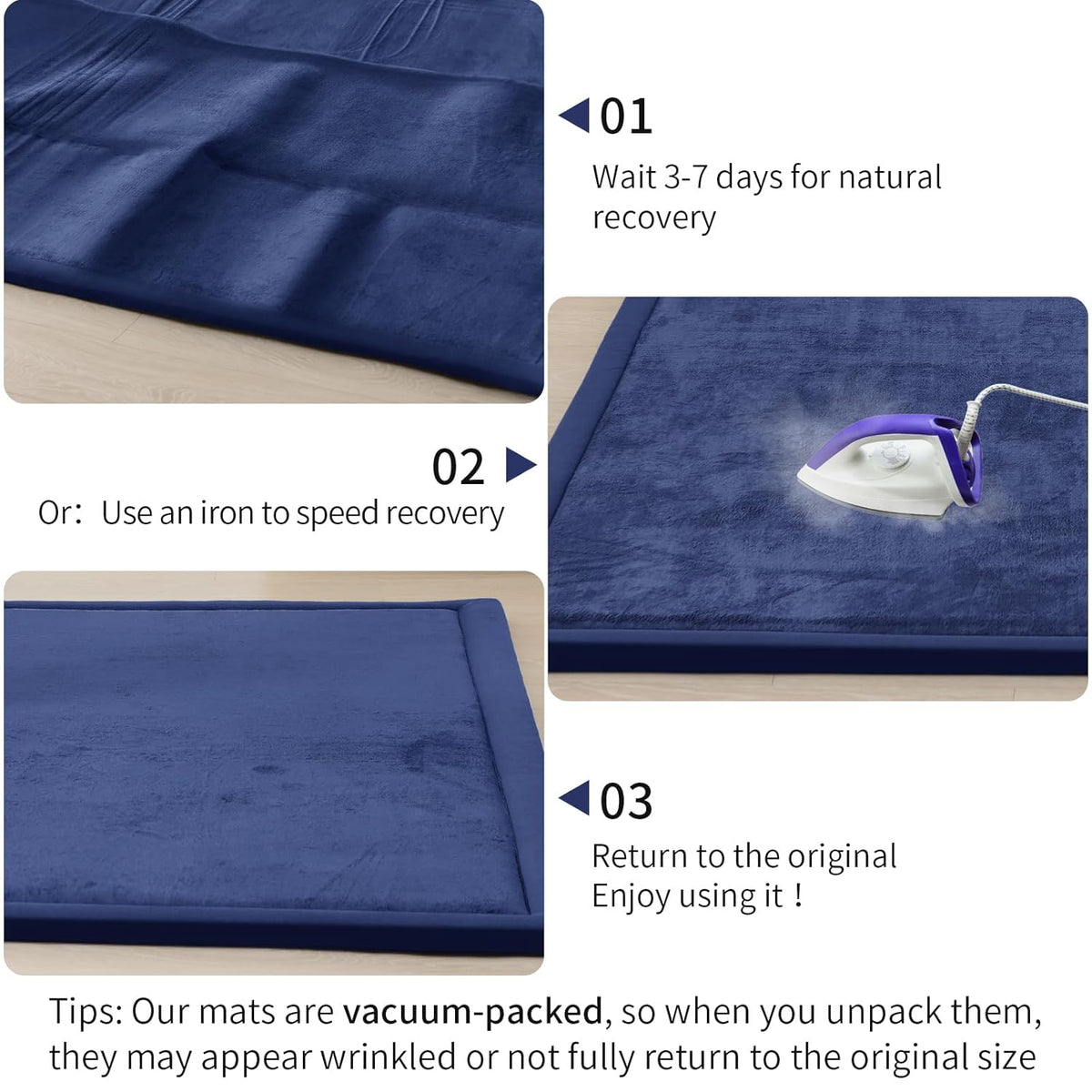 ACOMOPACK Baby Play Mat for Floor 1.3" Thick Memory Foam Play Mat 59"×71" Tummy Time Crawling with