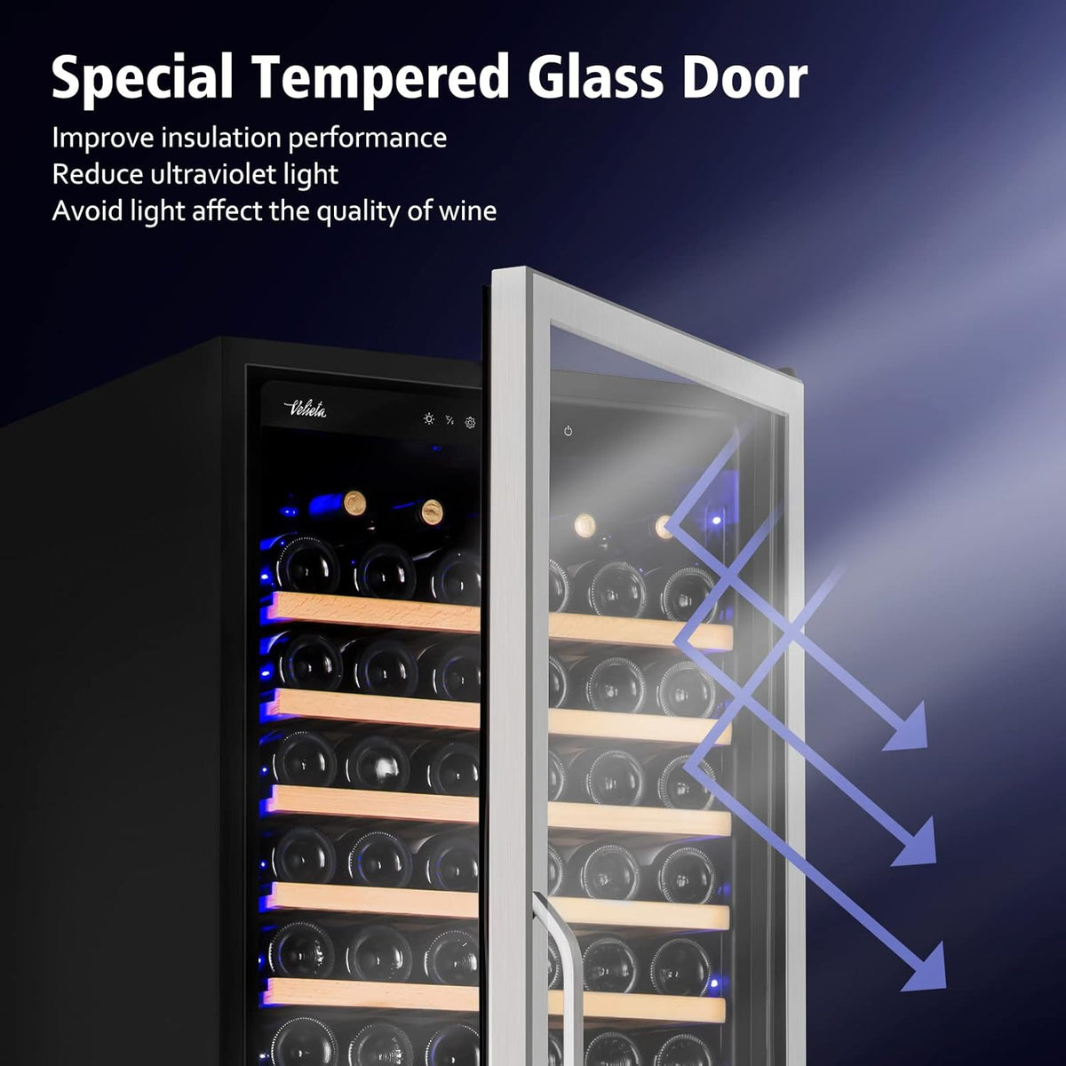 24 Inch Wine Cooler Refrigerator, 179 Bottles Professional Wine Cellars with Powerful