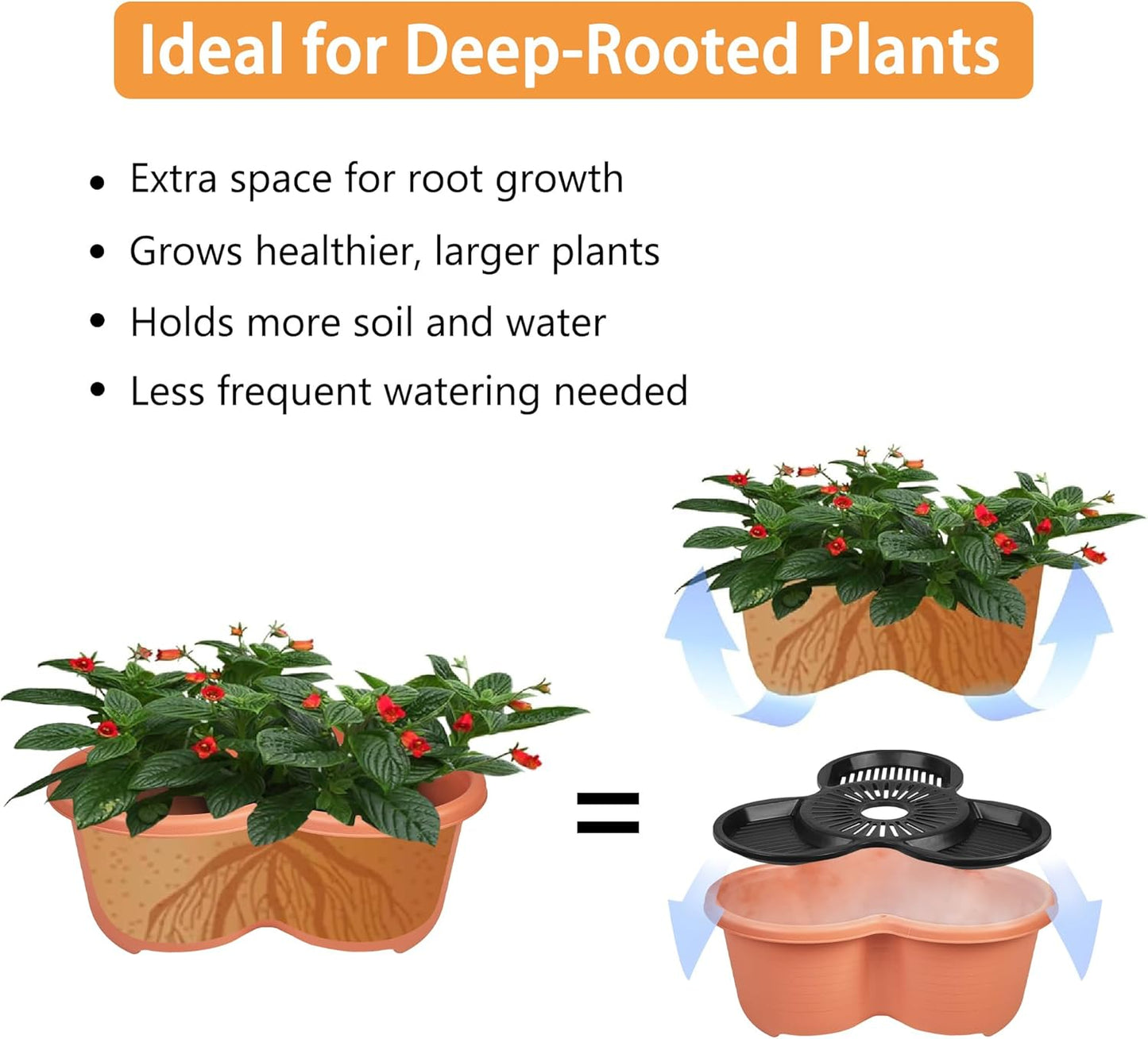 VECELO 5 Tier Vertical Garden Planter, Self Watering Stackable Planters with Wheels for