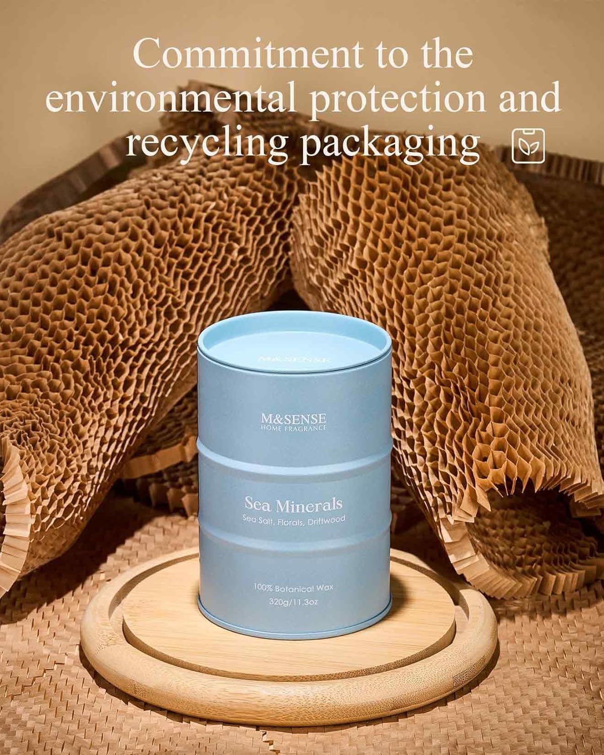 M&SENSE Sea Minerals Scented Candles Ocean, Aromatherapy Summer Candle for Stress Relief Meditation