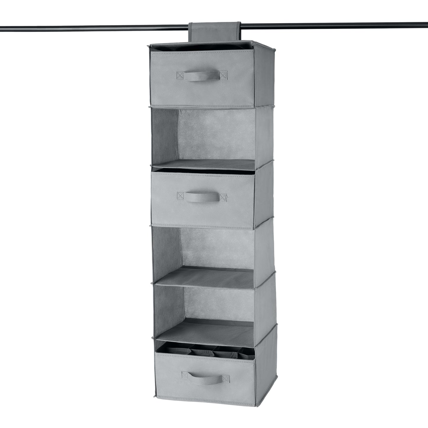 Amazon Basics 6-Tier Hanging Closet Organizer with Removable Drawers for Sweaters, 6.9"D x 13.6"W x
