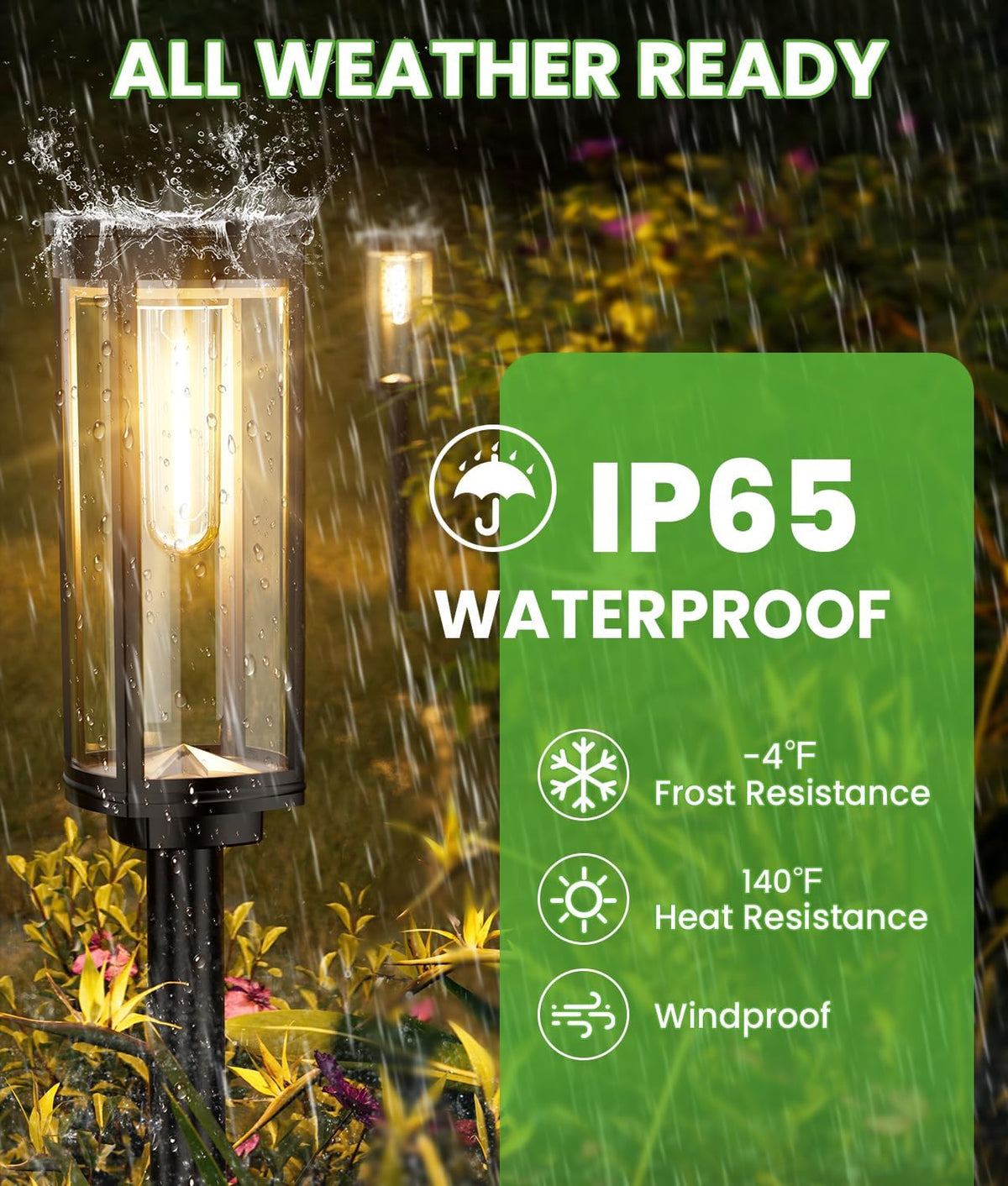 Bright Solar Pathway Lights Outdoor, 8 Pack Solar Powered Garden Lights Waterproof IP65, Auto